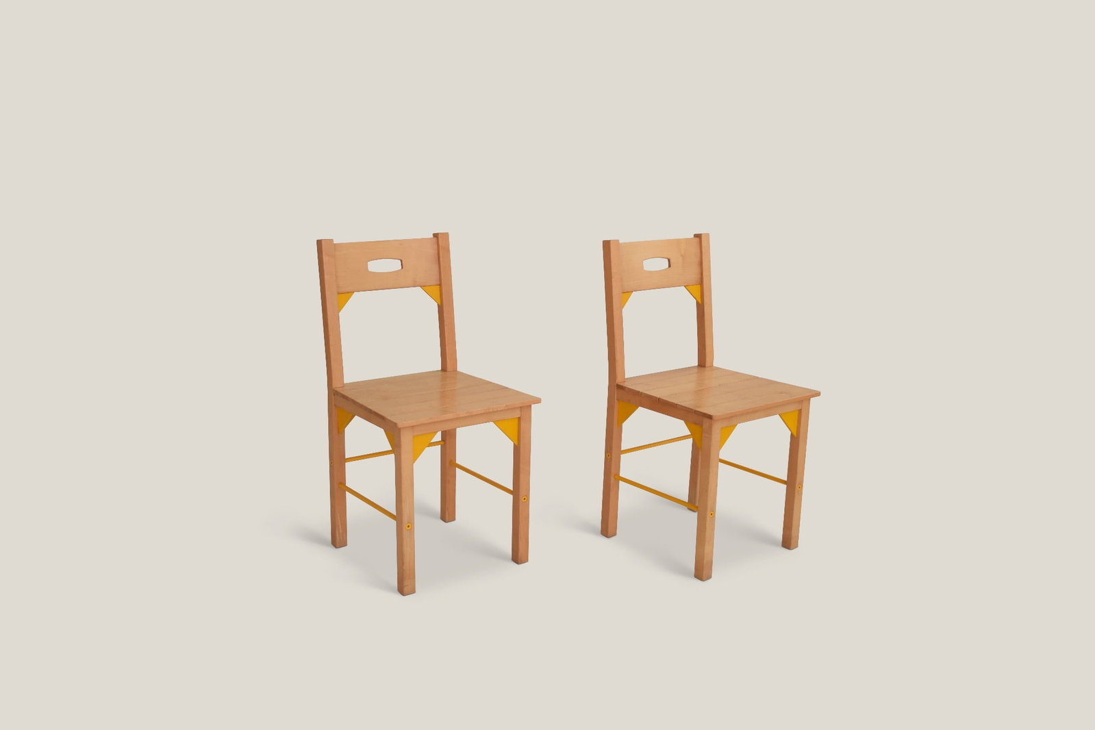 Aldo Rossi (1931–1997) Museo: Aldo Rossi (1931–1997) Museo ModelPair of chairsCherry wood, lacquered wood, and lacquered metalProduced by UniFor, TurateModel created in 1994H84 W38 D46.5 cmModel created for the Bonnefanten Museu