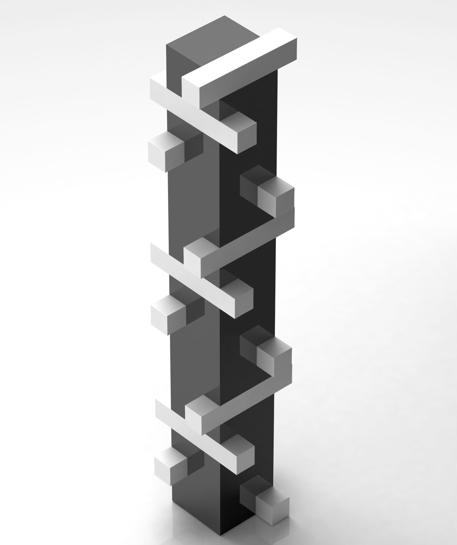 Marcello MORANDINI (born in 1940): 501-2006SculptureLacquered wood Archive No. 1294One-of-a-kind piece H 230, W 50, D 50 cm