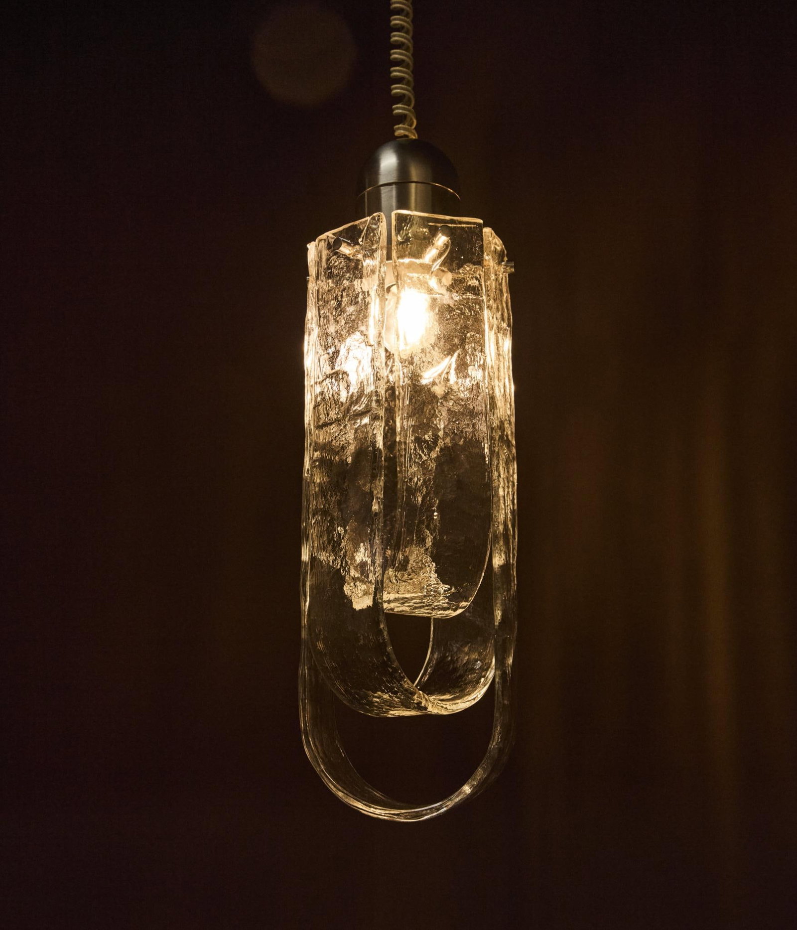 Carlo Nason (born in 1935): LS187Pendant lamp Molded crystal H50 D15