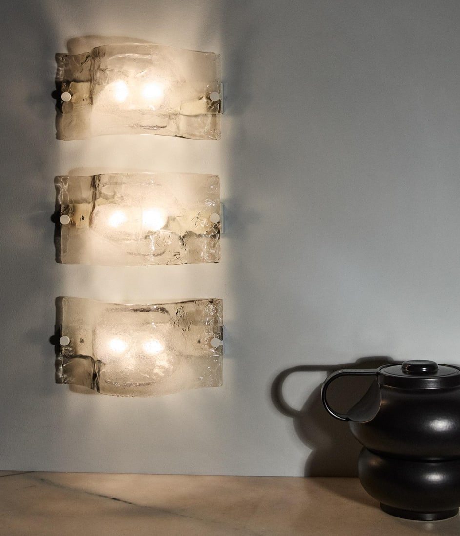 Carlo Nason (born in 1935) LP276 Modular lamp: LP276Modular lamp Sand- and aquamarine-colored molded crystal L35 H18 P18 cm