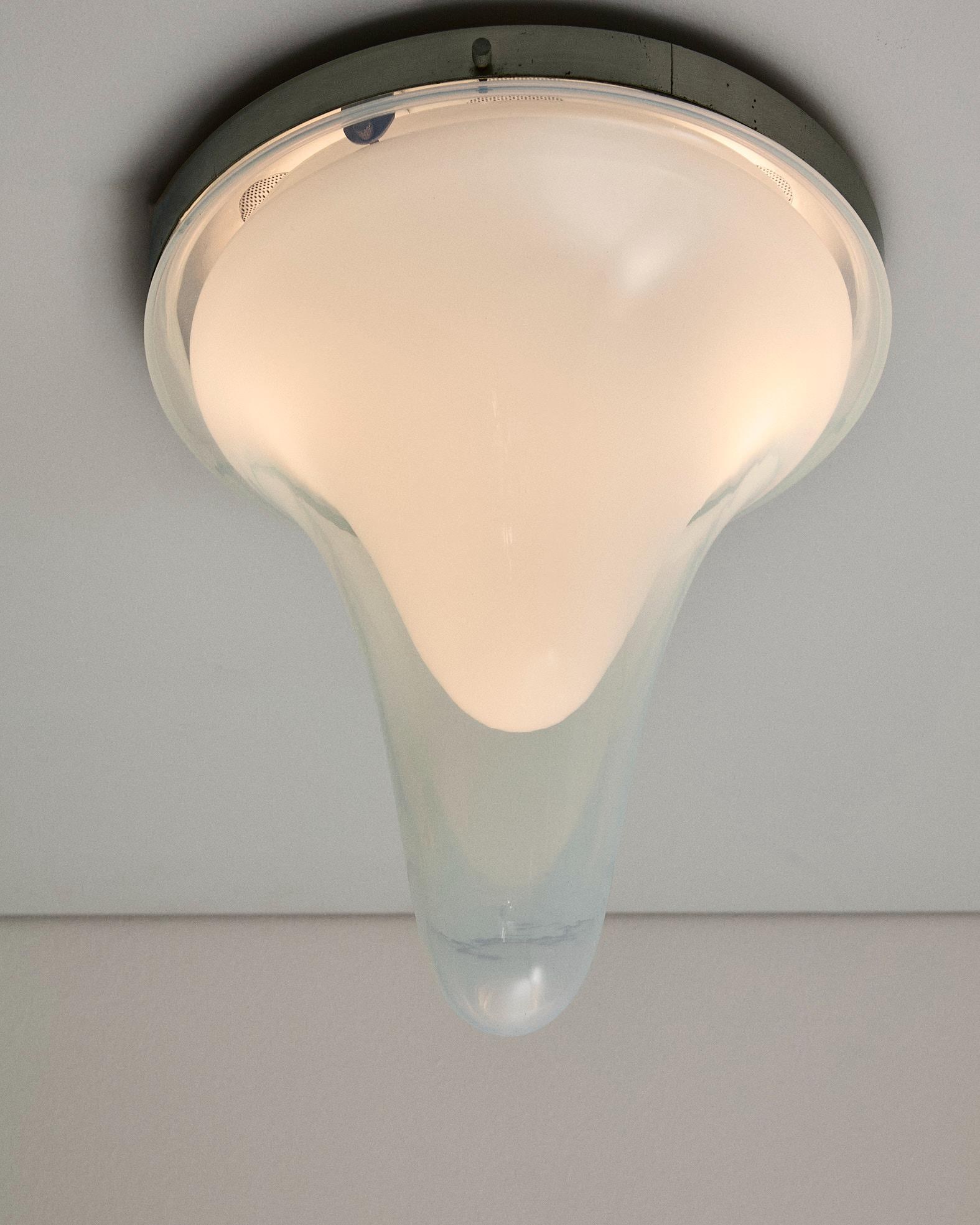 Carlo Nason (born in 1935) LS143 Opal glass ceiling light with internal diffuser (1 of 3)
