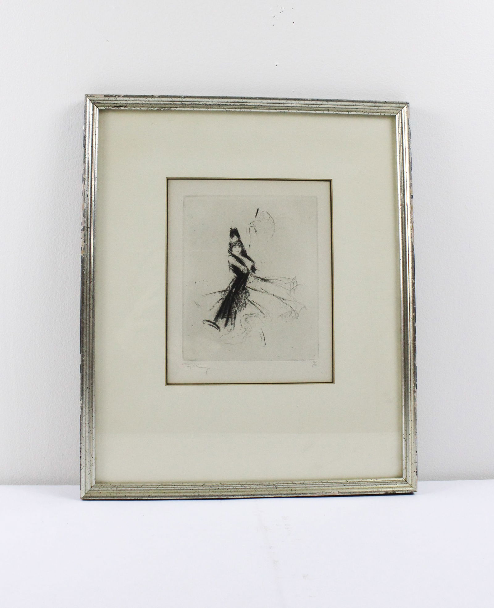 Troy Kinney, Kansas City, MO 1871 - 1938, Troy Kinney Flamenco Girl Etching Signed & Numbered, (1 of 5)