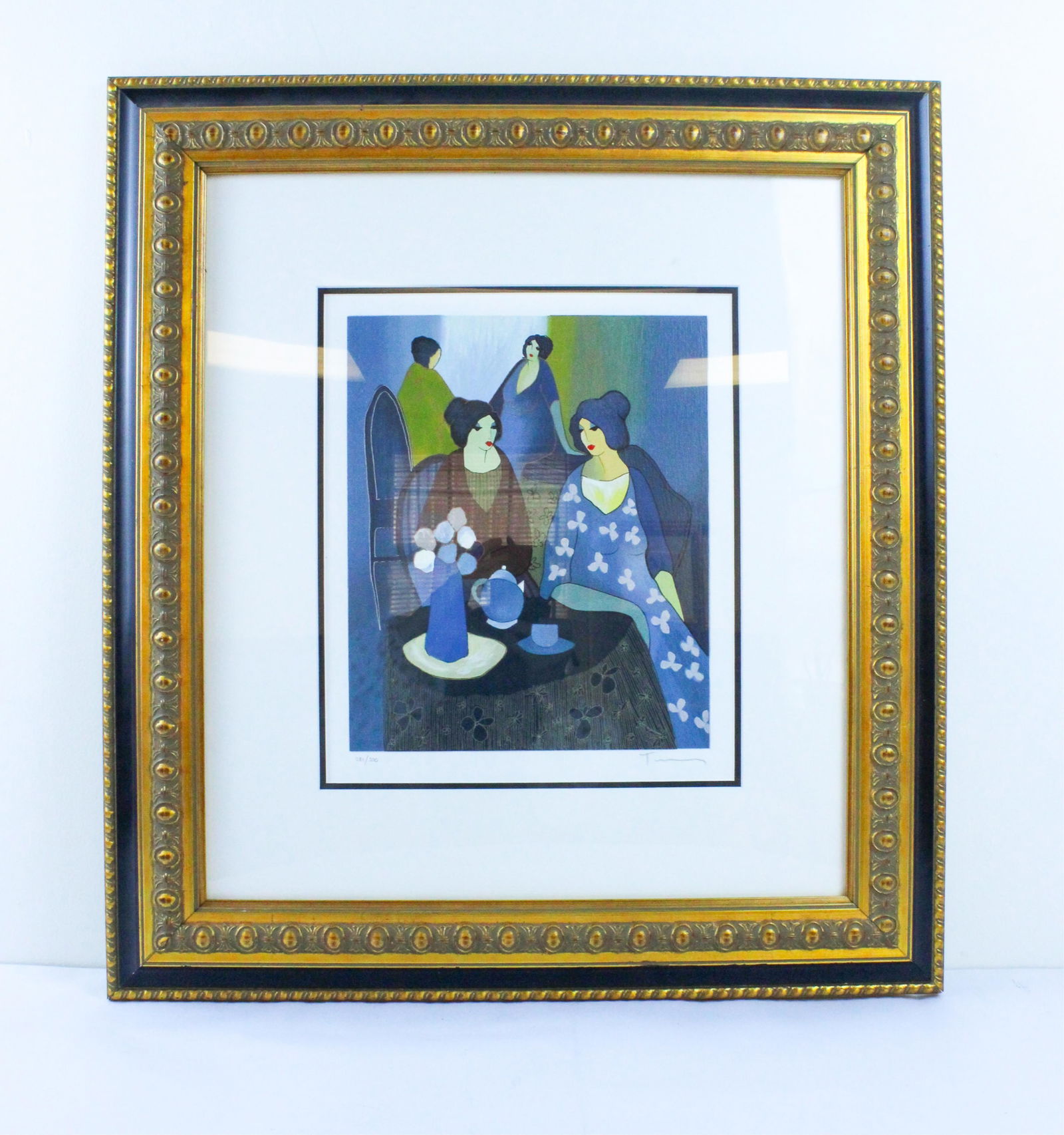 Itzchak Tarkay, Yugoslavia 1935-2012, "Tea in Grey and Brown", Serigraph in color on wove paper, 21" (1 of 8)