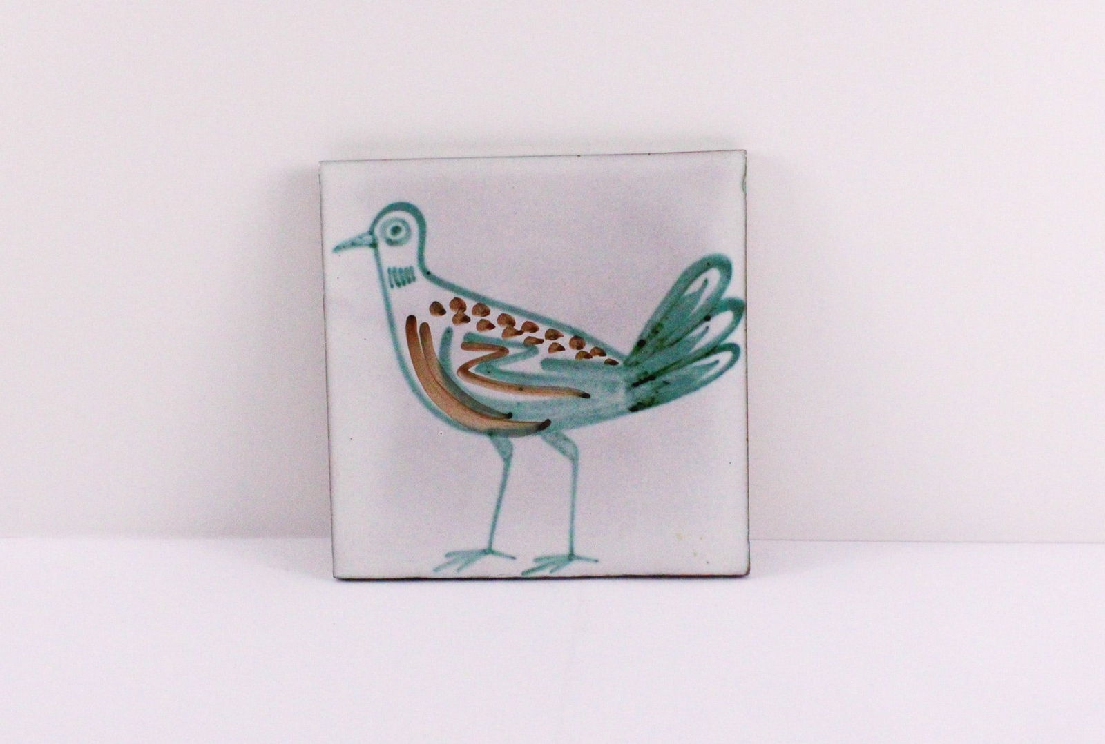 Robert Piccult, Paris 1919-2004, Bird Tile, Ceramic, 7 1/2" x 7 1/2" (1 of 3)
