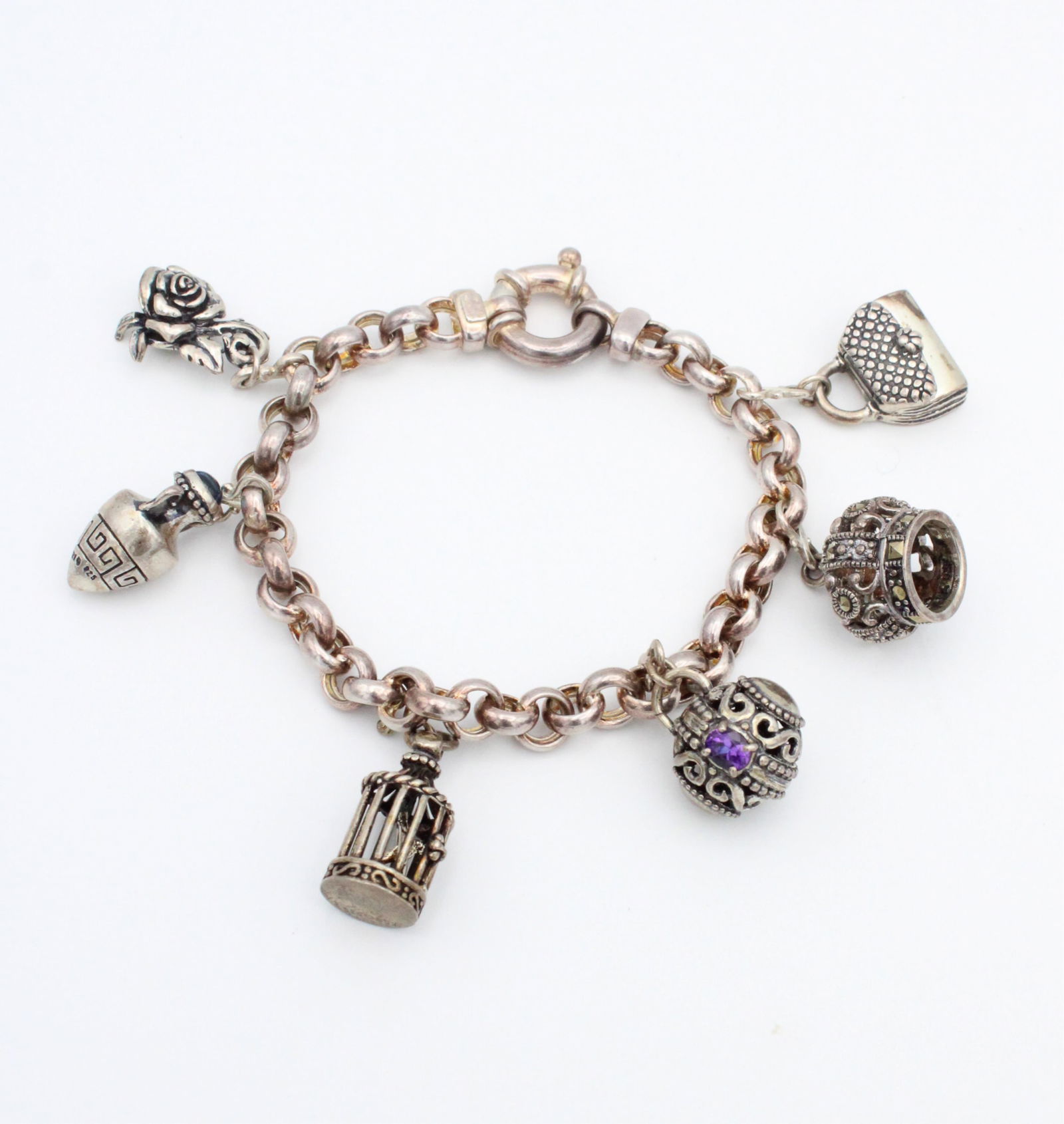 Vintage Sterling Silver Charm Bracelet (1 of 6)