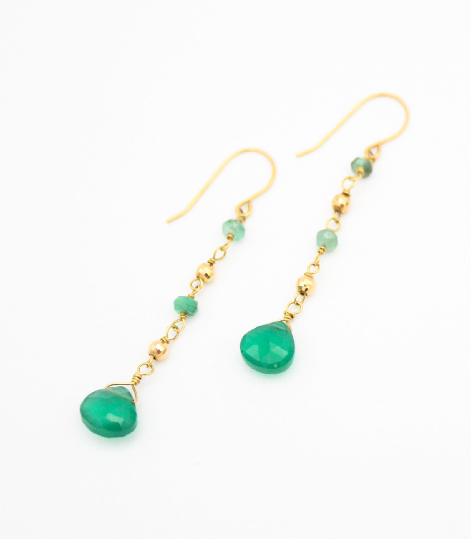 18kt Yellow Gold Tourmaline Drop Earrings (1 of 4)