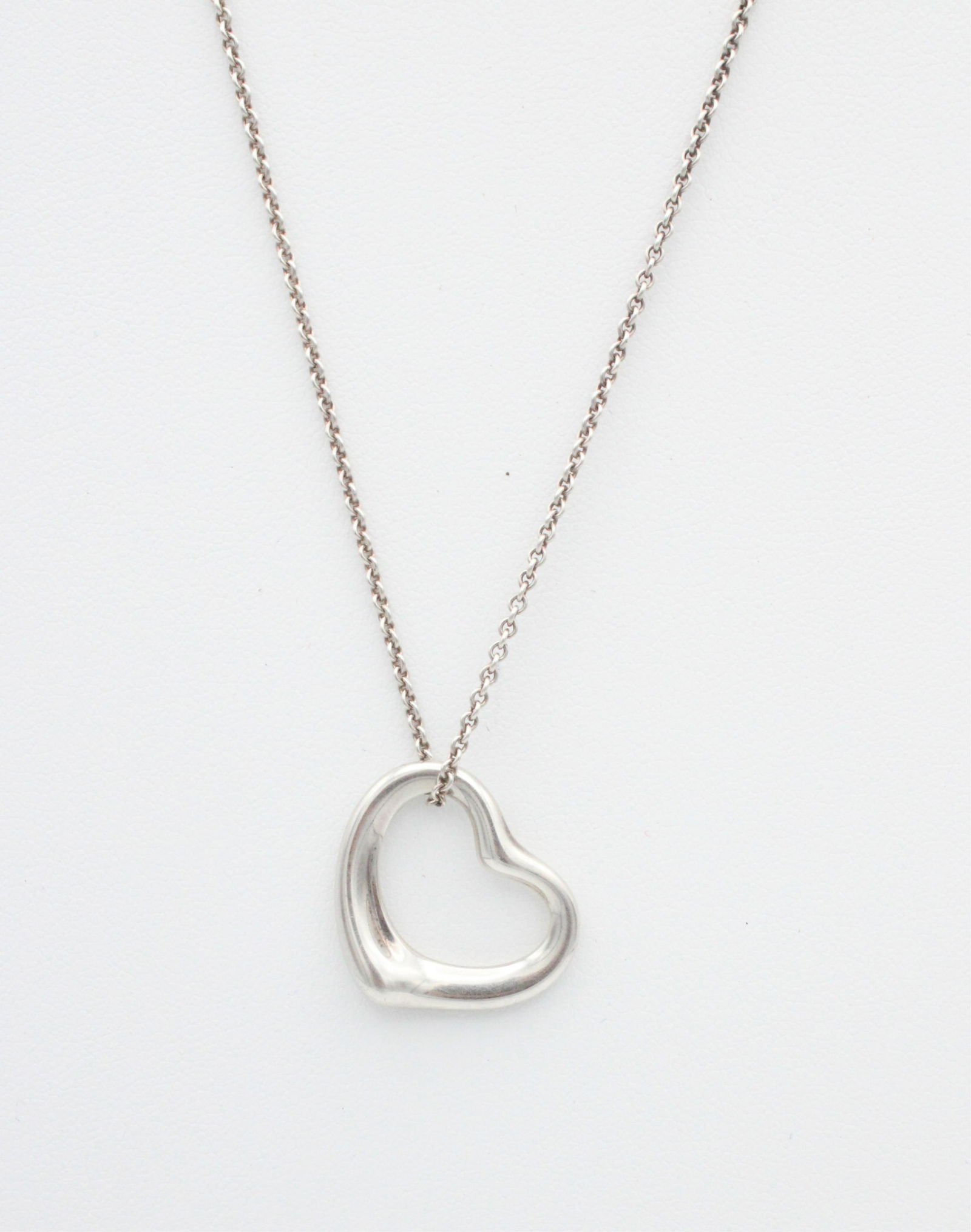 Tiffany and Co Elsa Peretti Sterling Silver Heart Necklace (1 of 5)