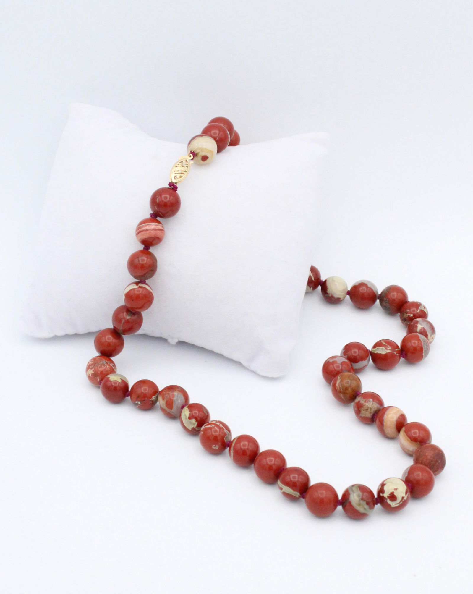 14K Jasper Beaded Necklace, 18" in Length (1 of 5)