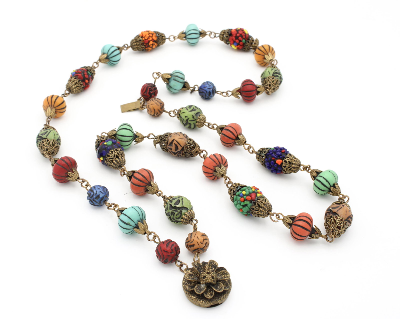 Gold Filigree Multi-Color Beaded Necklace (1 of 5)