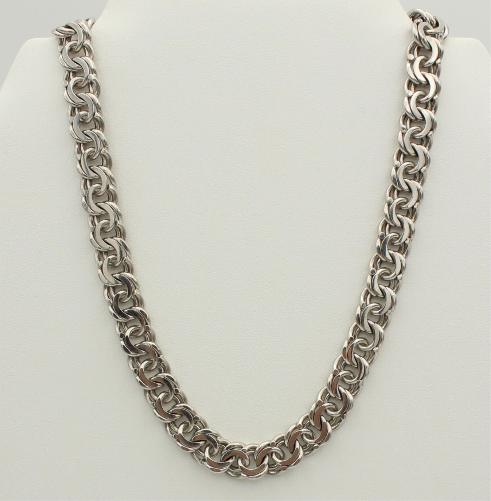 14kt White Gold Chain Link Necklace 15" (1 of 7)