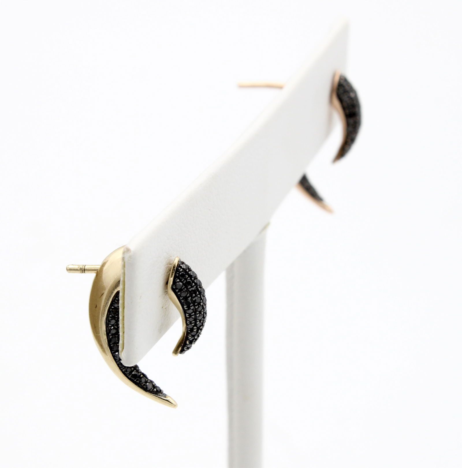 Rose Gold Black Diamond Statement Earrings (1 of 4)