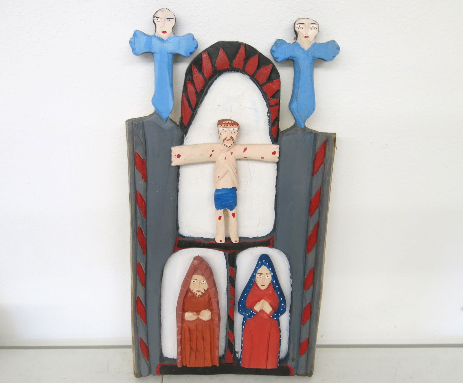 Irene Medina Folk Art Carved Wooden Retablo (1 of 10)