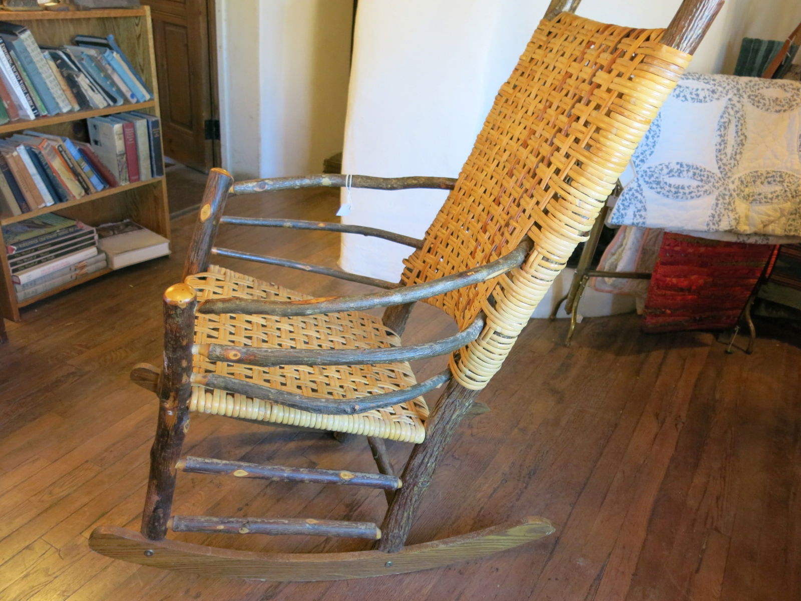 Vintage Old Hickory High Back Andrew Jackson Rocking Hickory Sapling Chair (1 of 9)