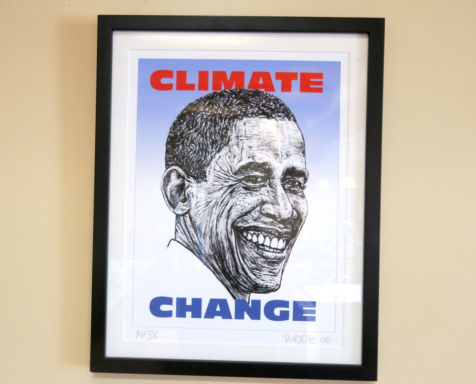 Robbie Signed '08 Climate Change Obama Print AP (1 of 3)