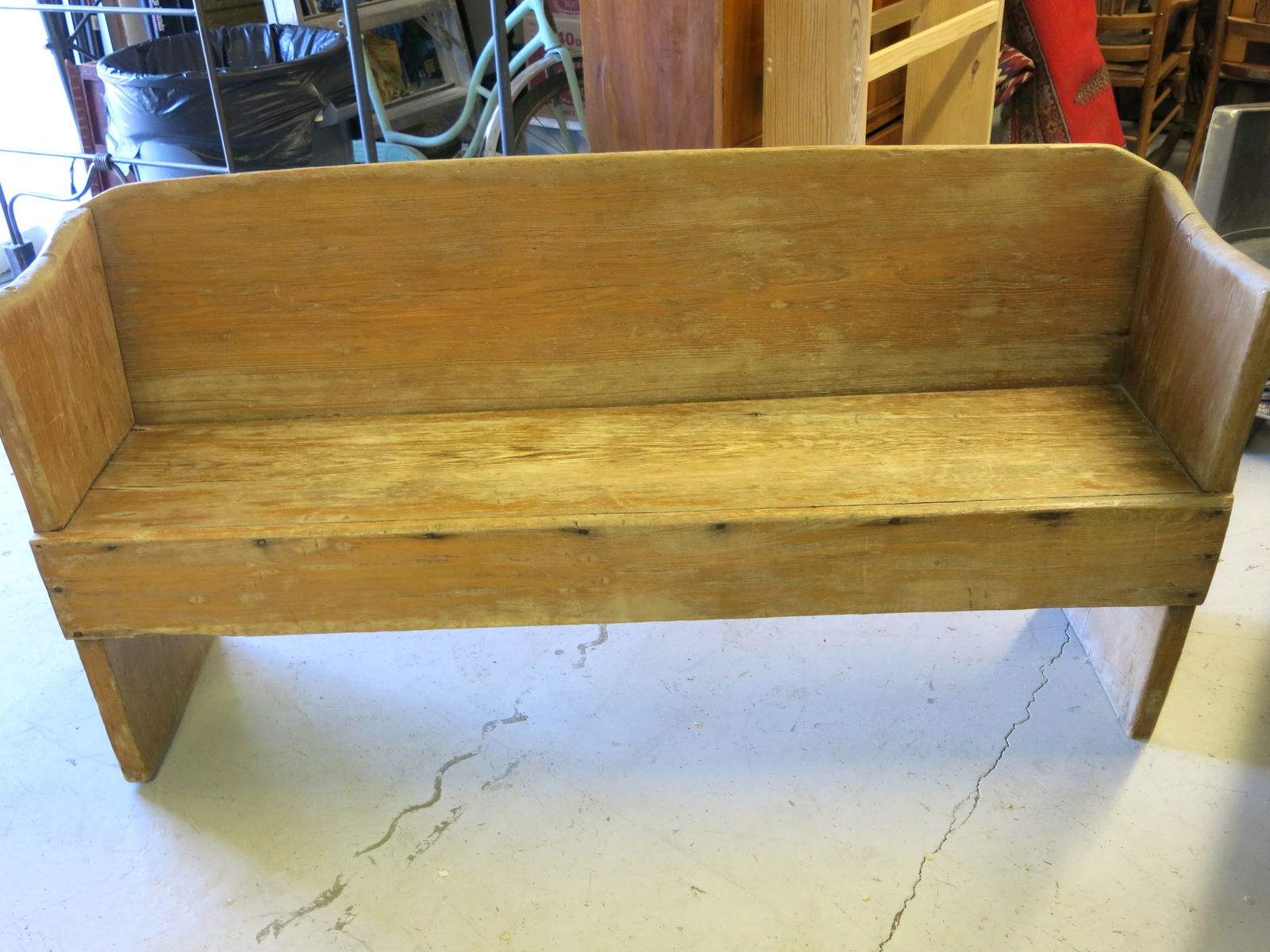 Antique Hand-Made Pew Style Bench (1 of 7)