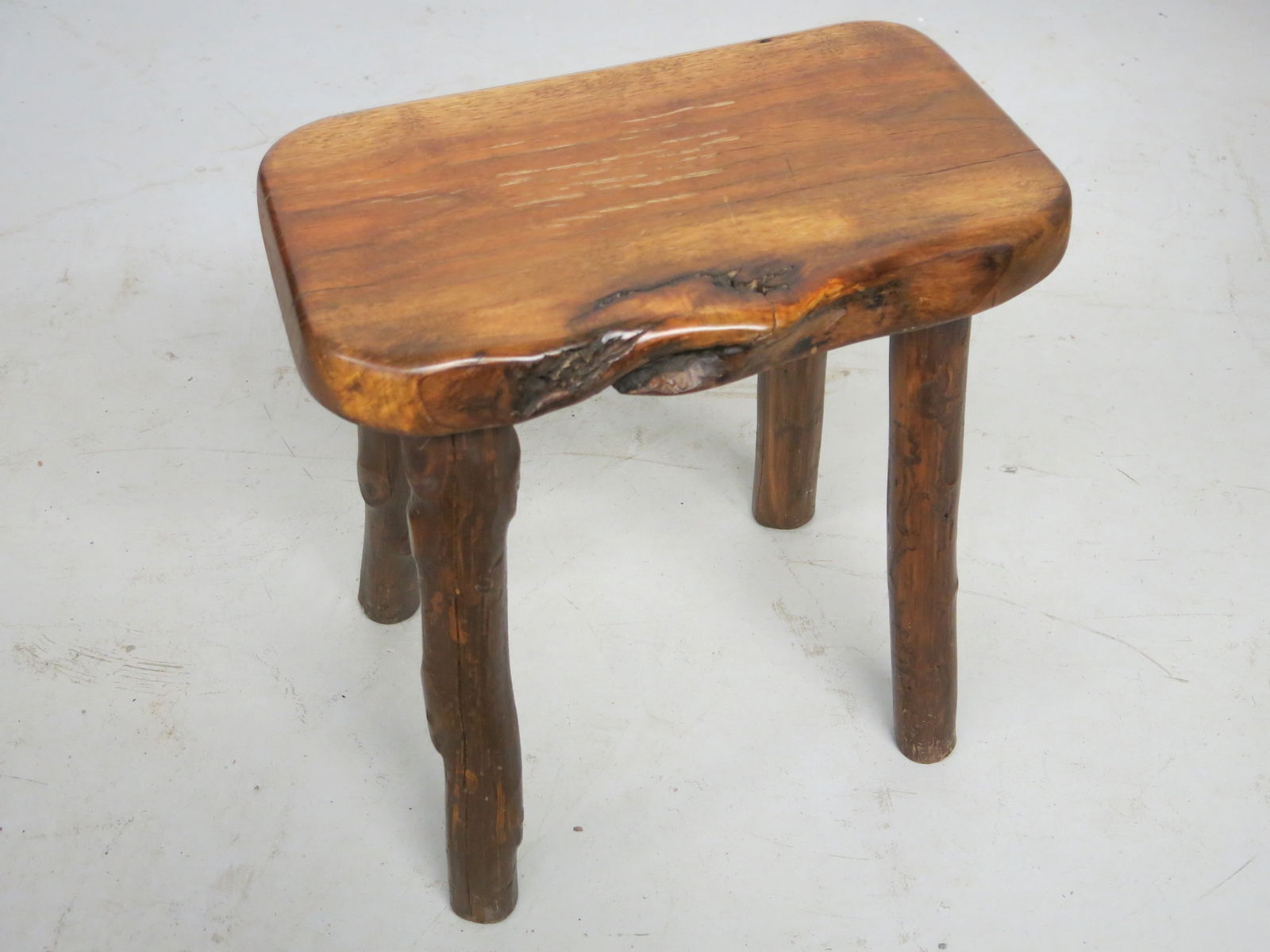 Brutalist Live Edge Wood Stool (1 of 5)