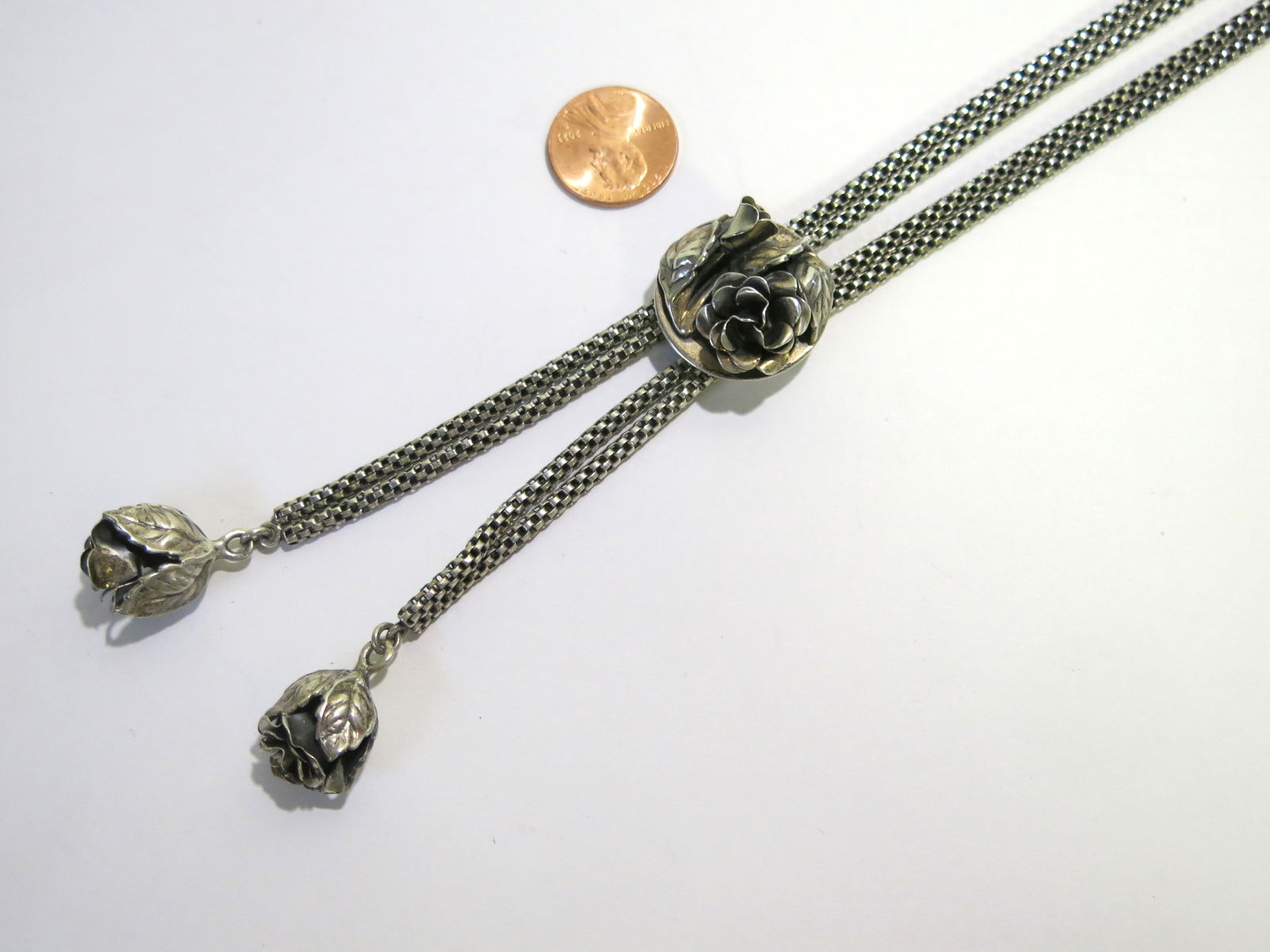 Danecraft Sterling Rosette Bolo Necklace (1 of 7)