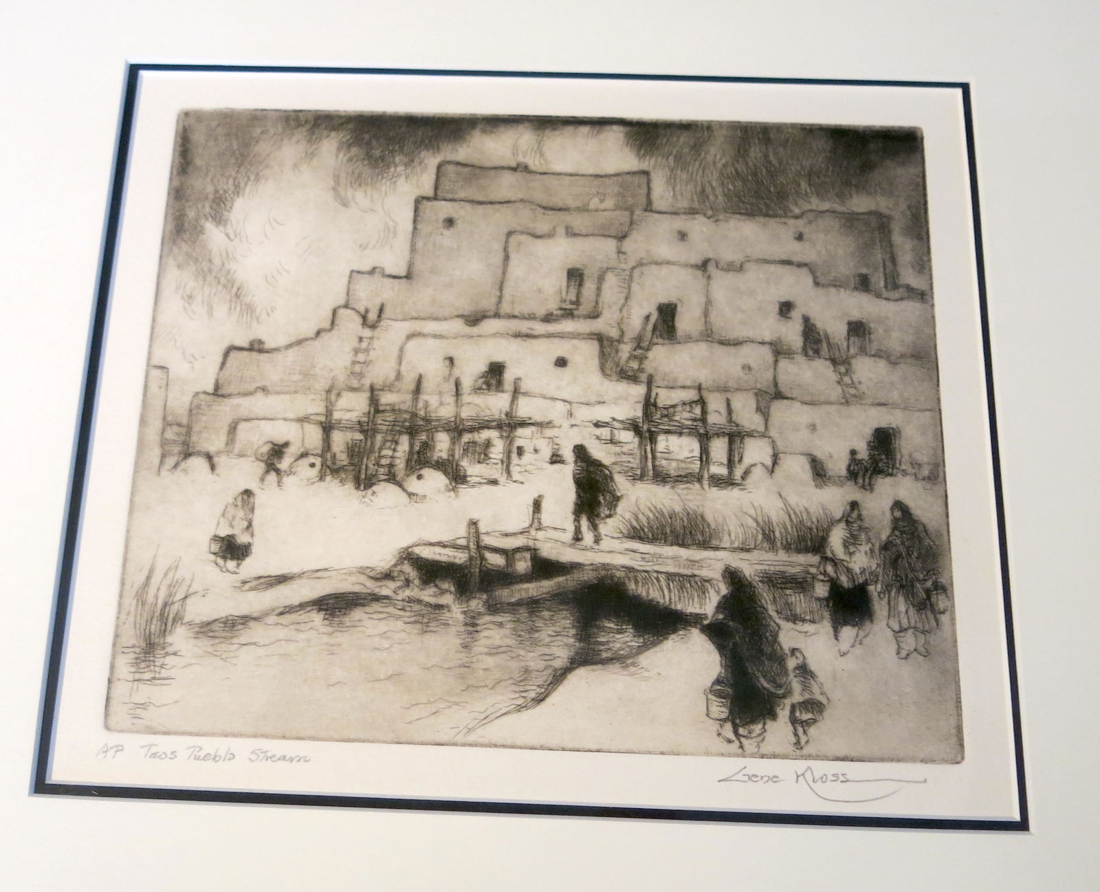 Gene Kloss "Taos Pueblo Stream" Etching Artist's Proof (1 of 5)