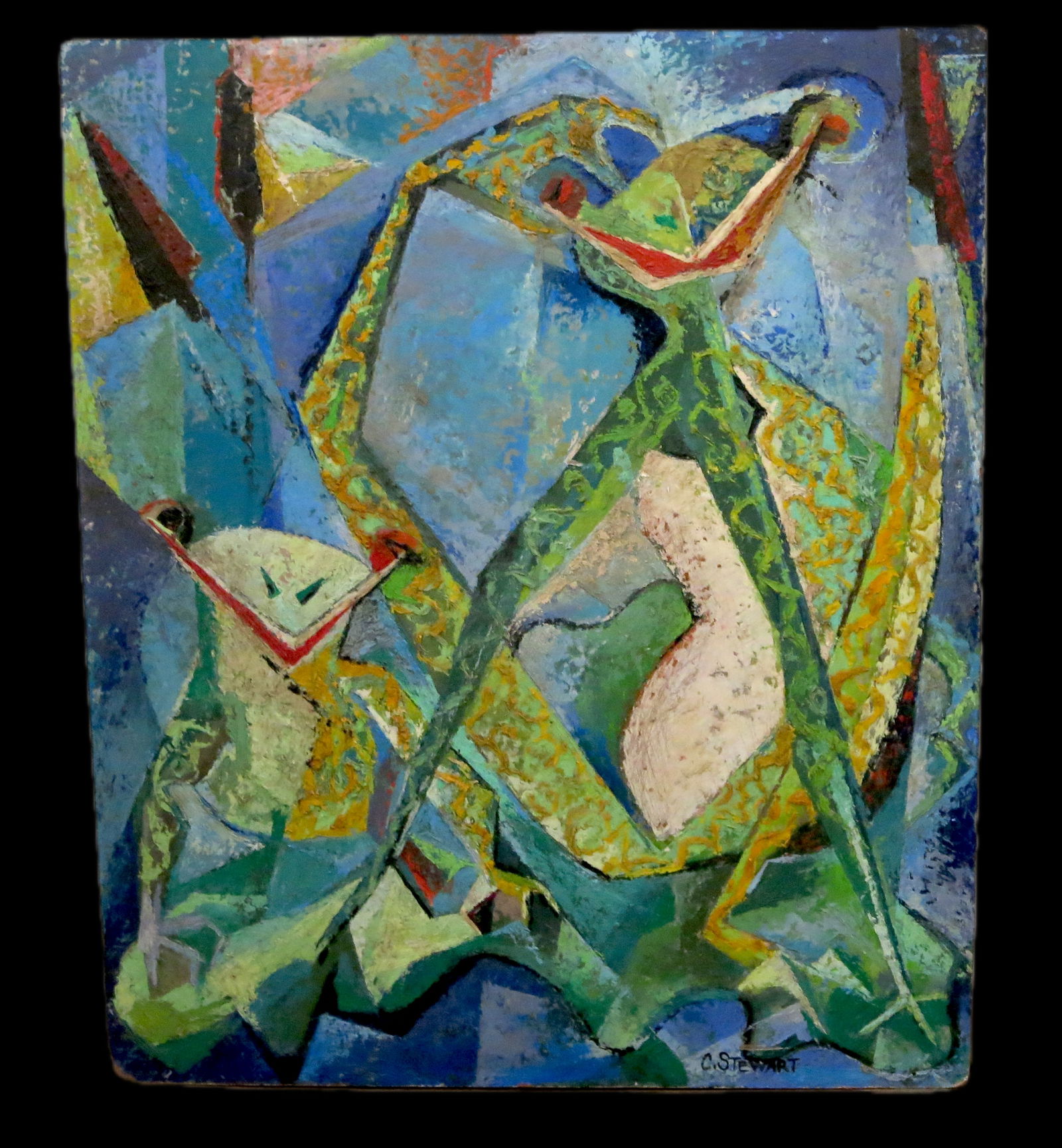Charles Stewart "Happy Frogs" Oil on Masonite (1 of 5)