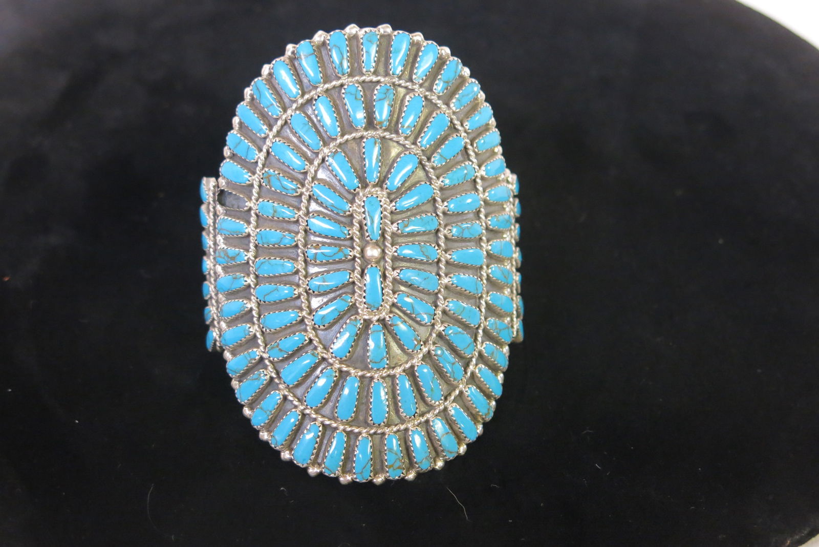 Vintage Zuni Turquoise Needlepoint Cluster Cuff Bracelet (1 of 6)