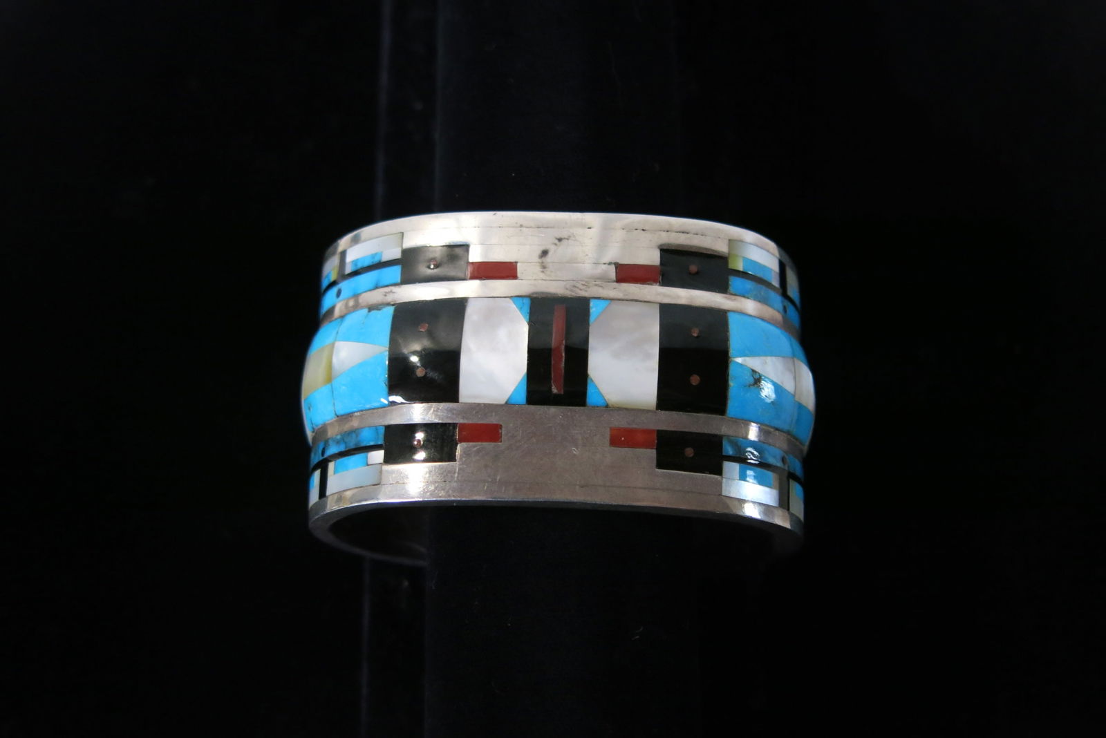 Little Eagle Zuni Channel Inlay Cuff Bracelet (1 of 7)