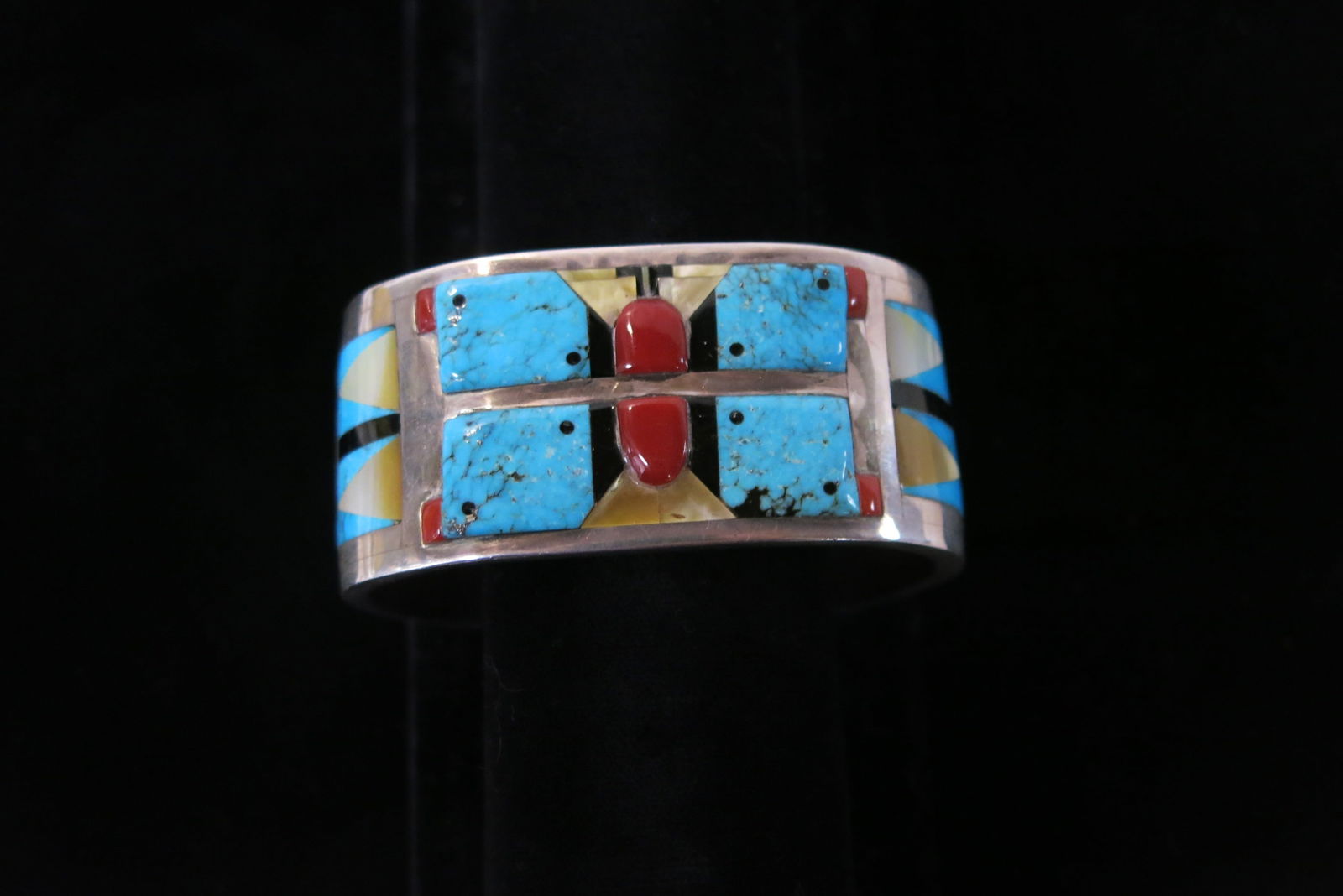 LE RM Butterfly Zuni Channel Inlay Cuff Bracelet (1 of 7)