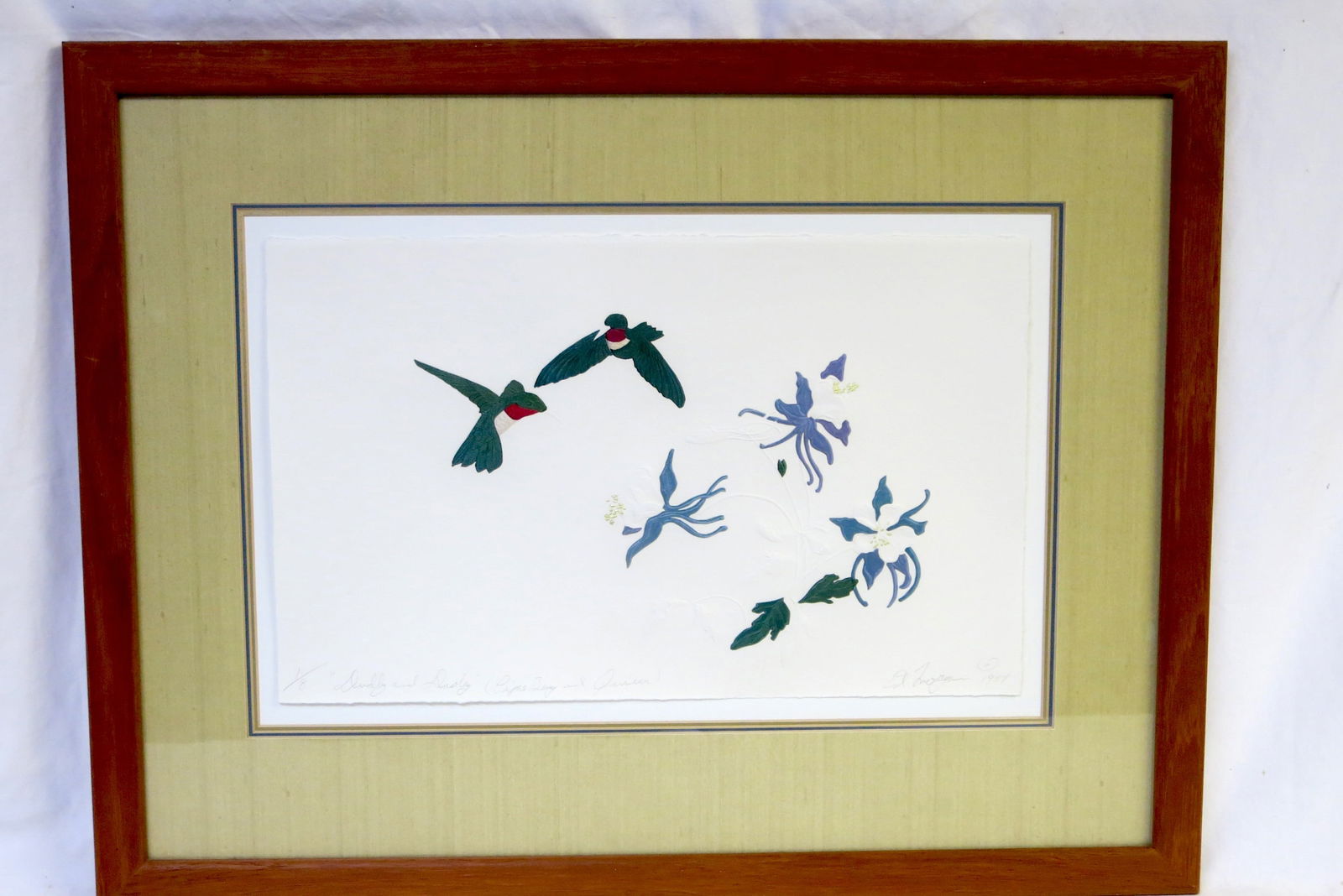 Ed Morgan Embossed Print Hummingbirds 1/8 (1 of 9)