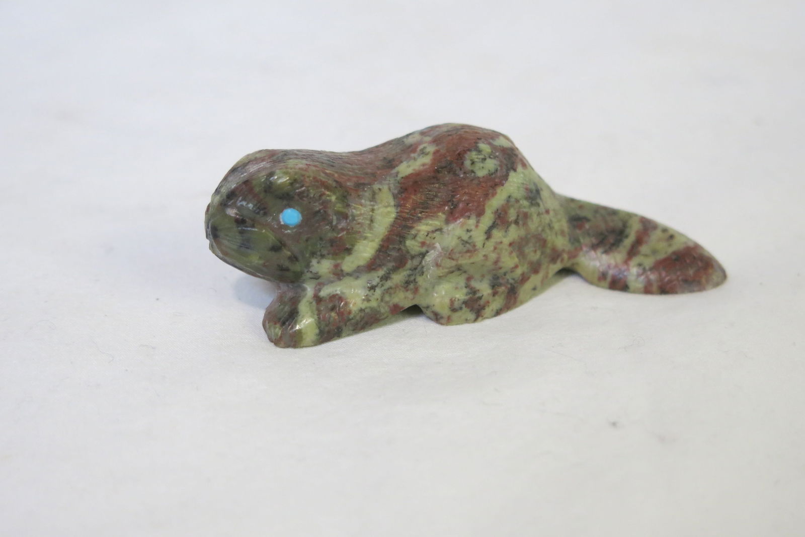 Michael Coble Zuni Carved Dragon's Blood Jasper Beaver Fetish (1 of 5)