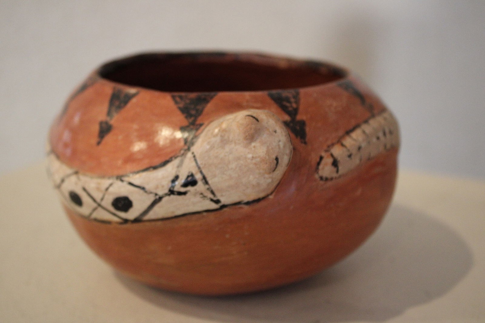 Maricopa Redware Snake Effigy Pot (1 of 6)