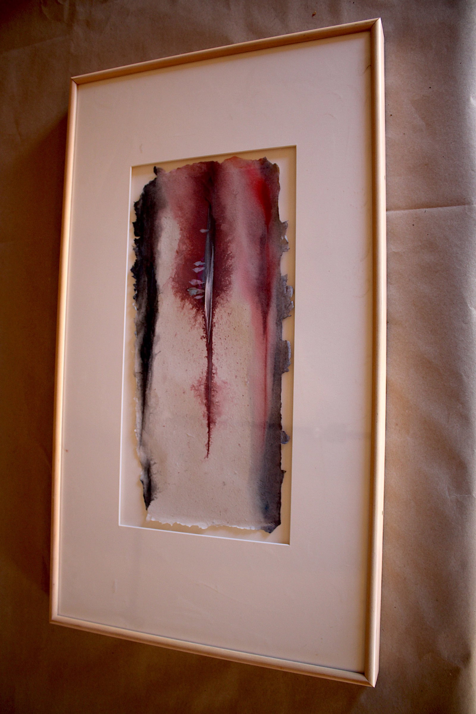 Mountain Table - Framed: Watercolor signed lower left. Frame 32.5"x8.75"