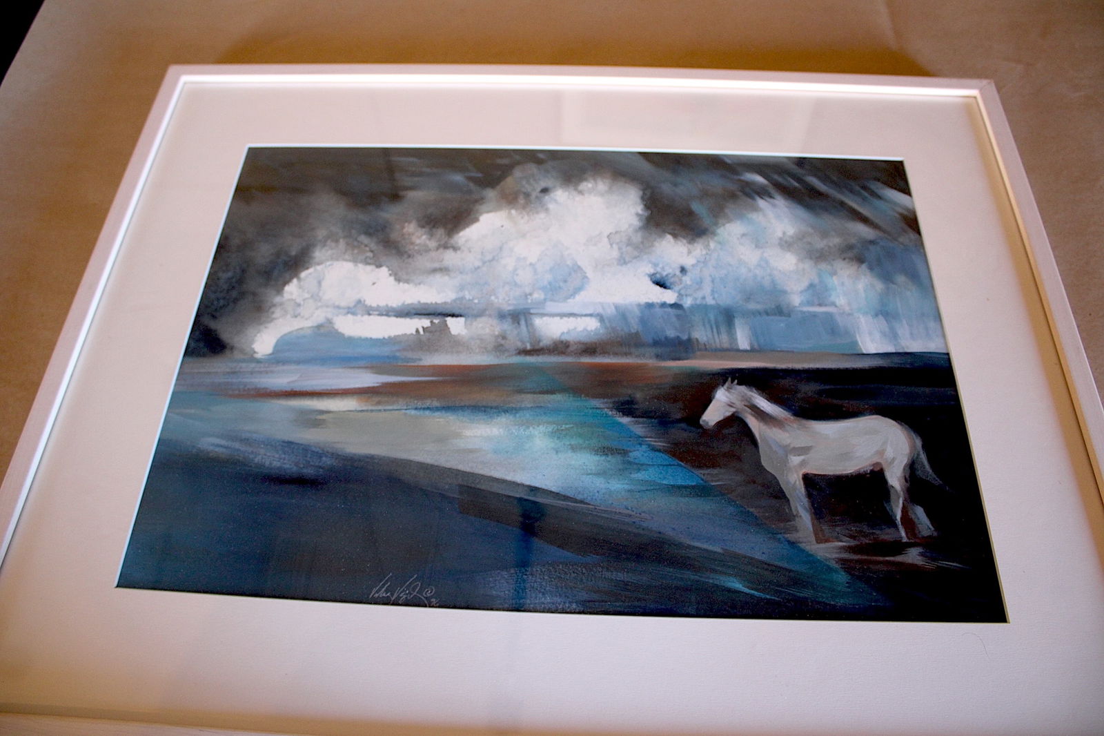 Summer Moment High Mesa - Framed: Watercolor signed lower left center. Frame 21.75"x28"x2"