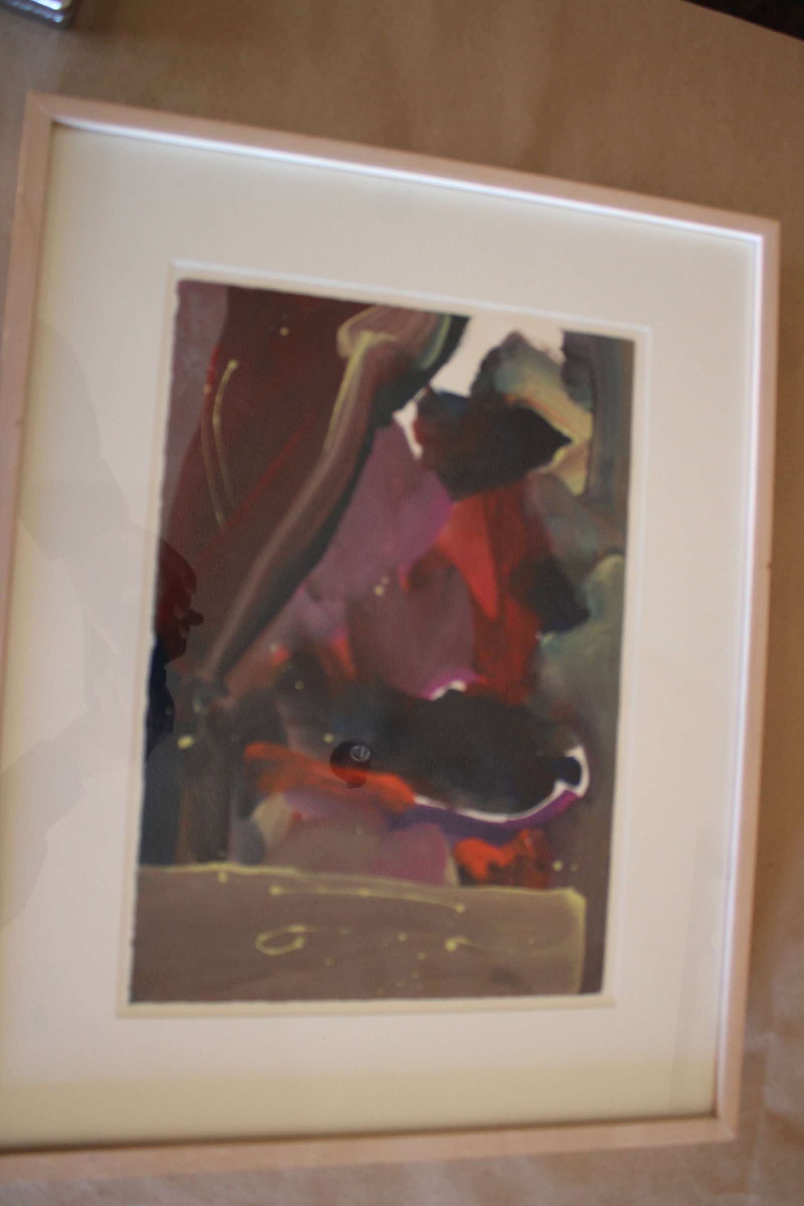 Morning To Dawn - Framed: Acrylic on paper signed lower left. Frame 17"x21.5"