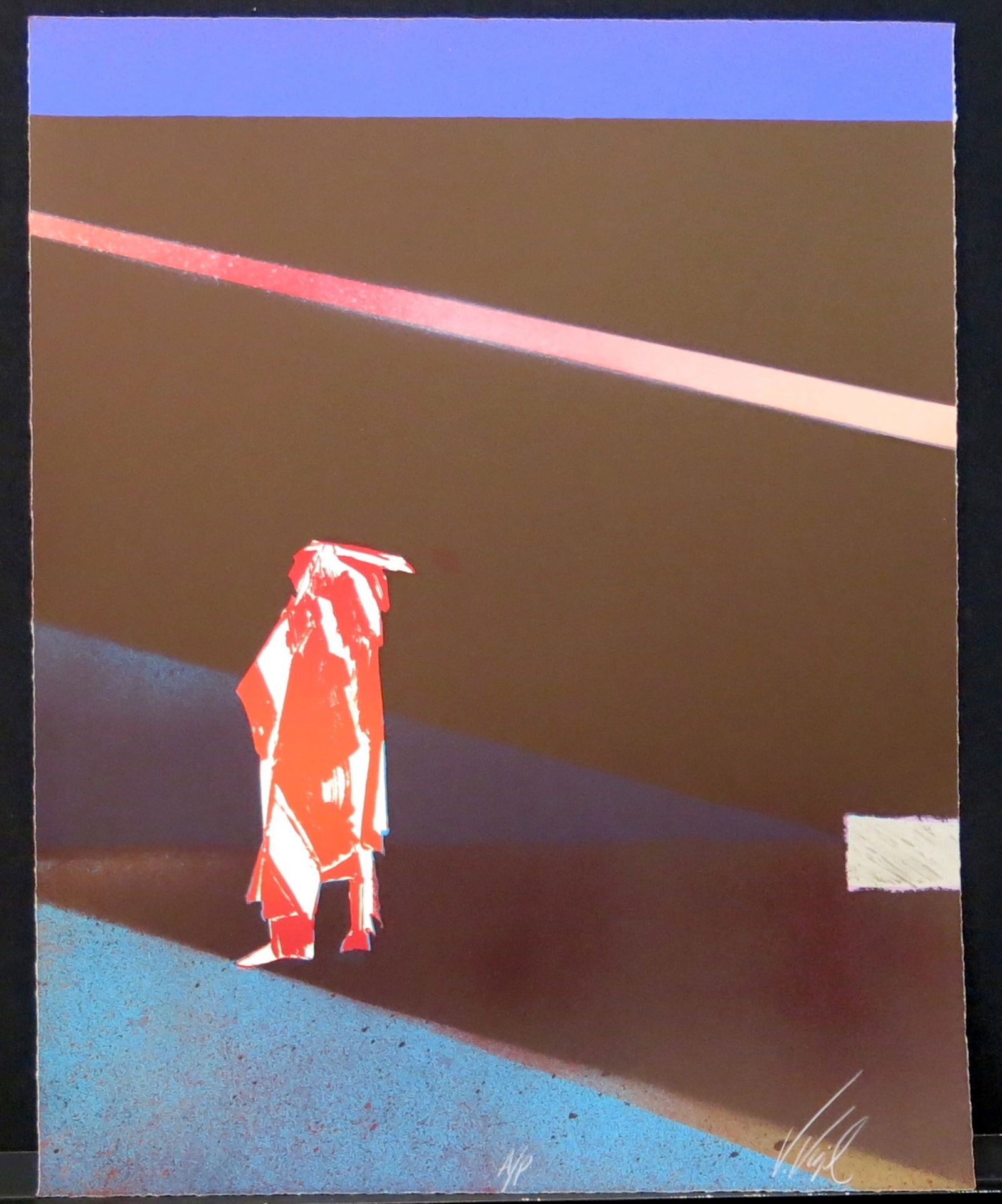 Sentinel: Lithograph signed lower right AP lower center