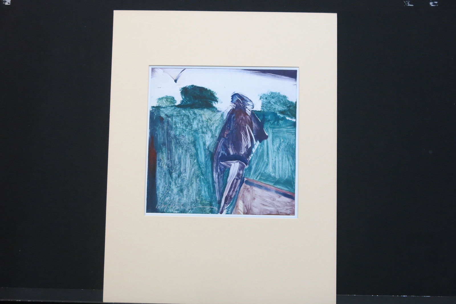 Untitled Purple Figure: Monotype signed lower left numbered lower right MT