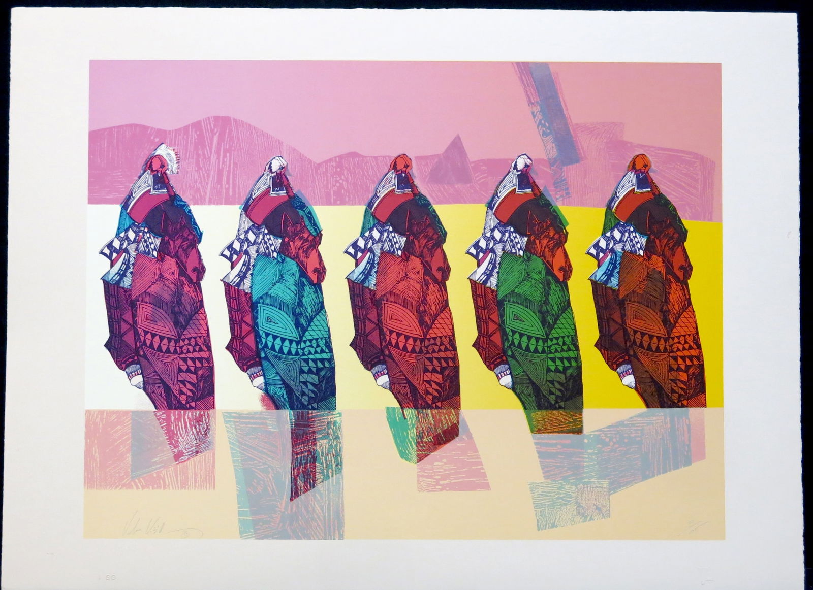 Yellow Path: Lithograph signed lower left numbered lower right