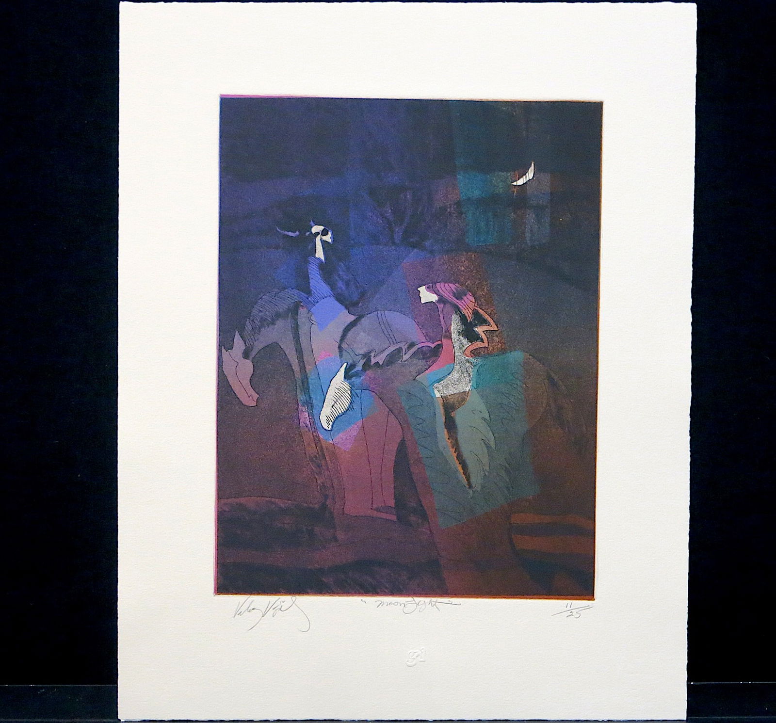 Moonlight: Lithograph signed lower left numbered lower right title lower center