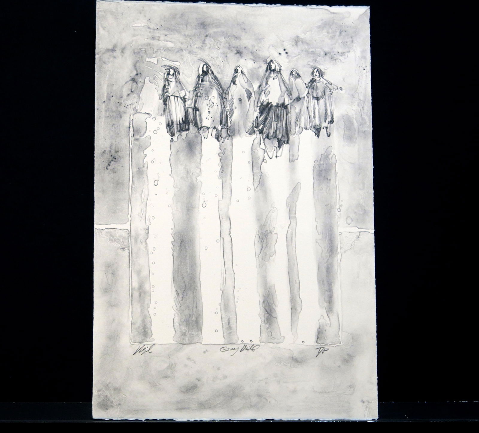 Grey Hill: Lithograph signed lower left TP lower right title lower center