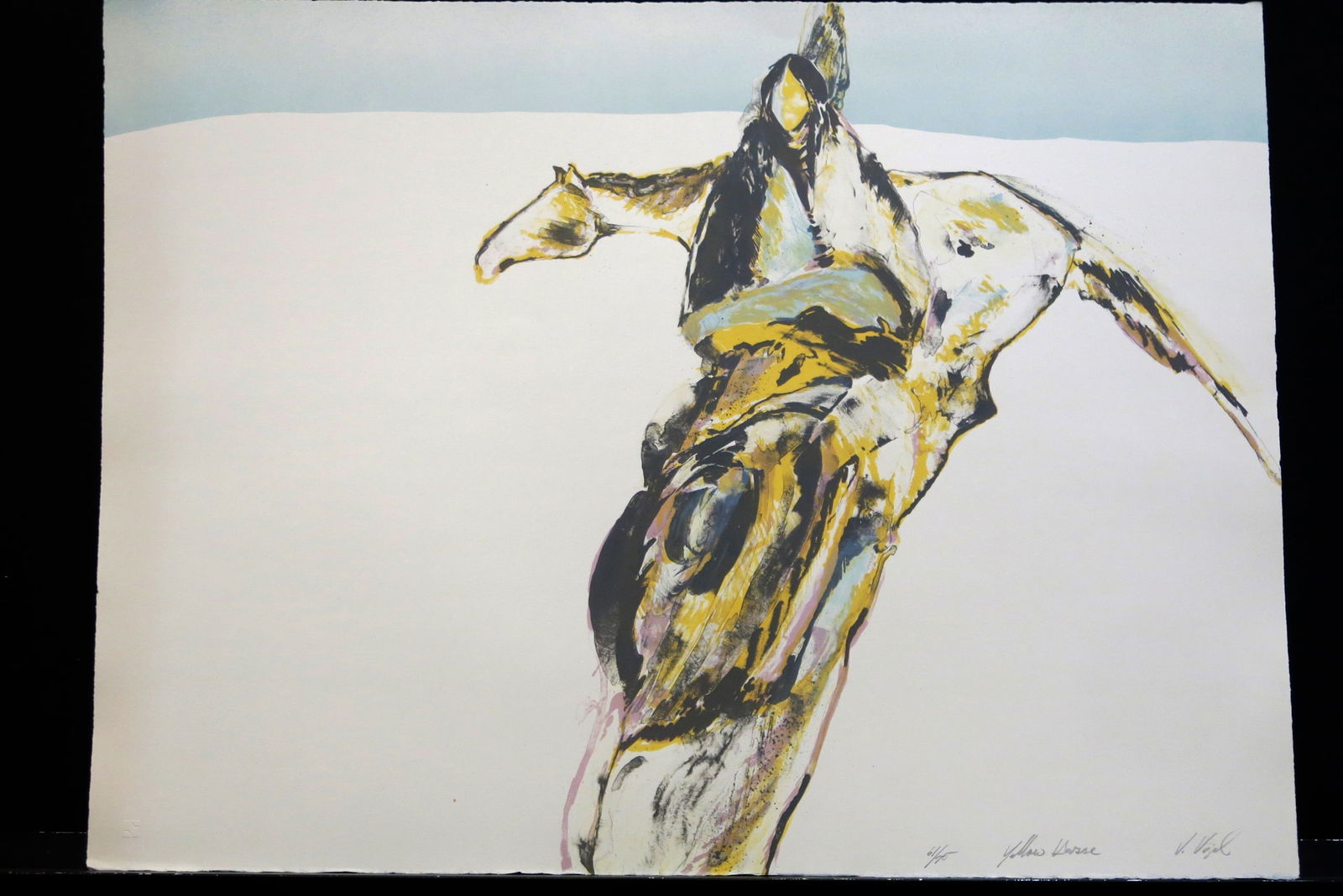Yellow Horse: Lithograph signed titled and numbered lower right
