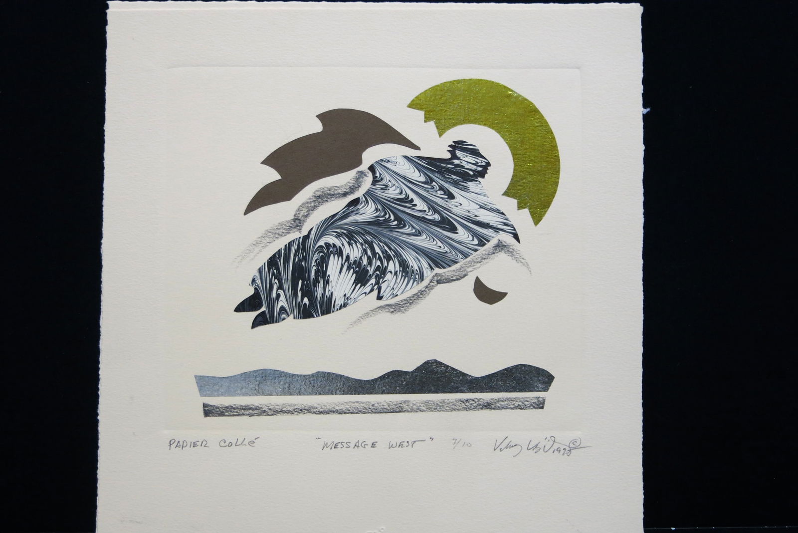 Message West: Papier Collé signed and number lower right title lower center