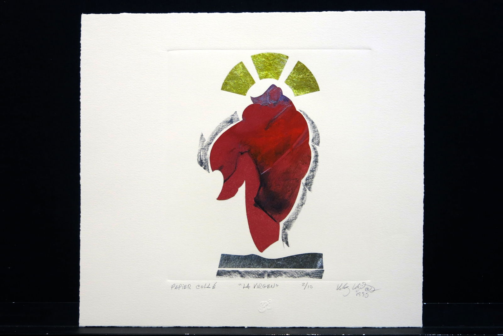 La Virgen: Papier Collé signed and number lower right title lower center