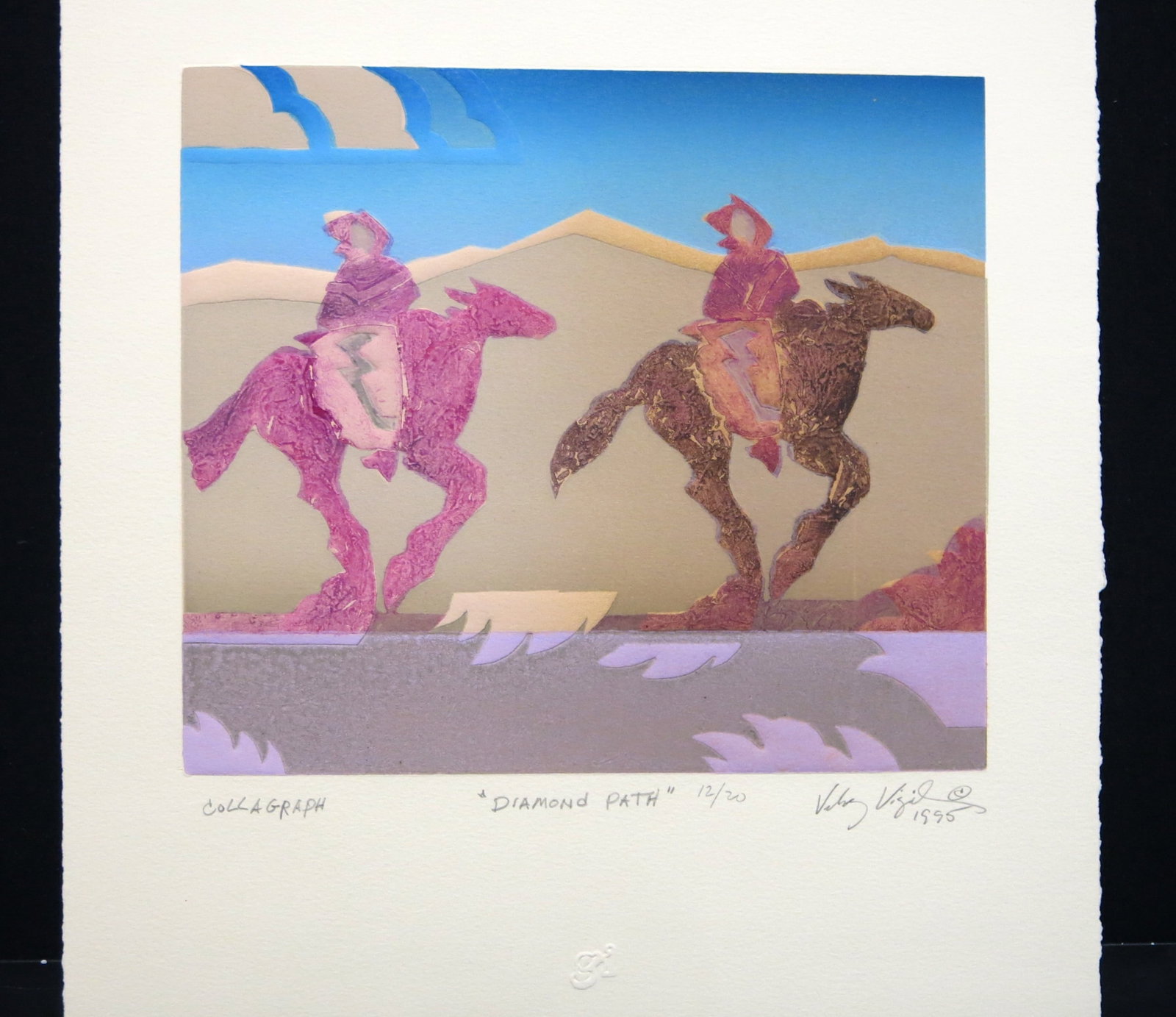 Diamond Path: Collagraph embossed signed lower right 1995 title lower center