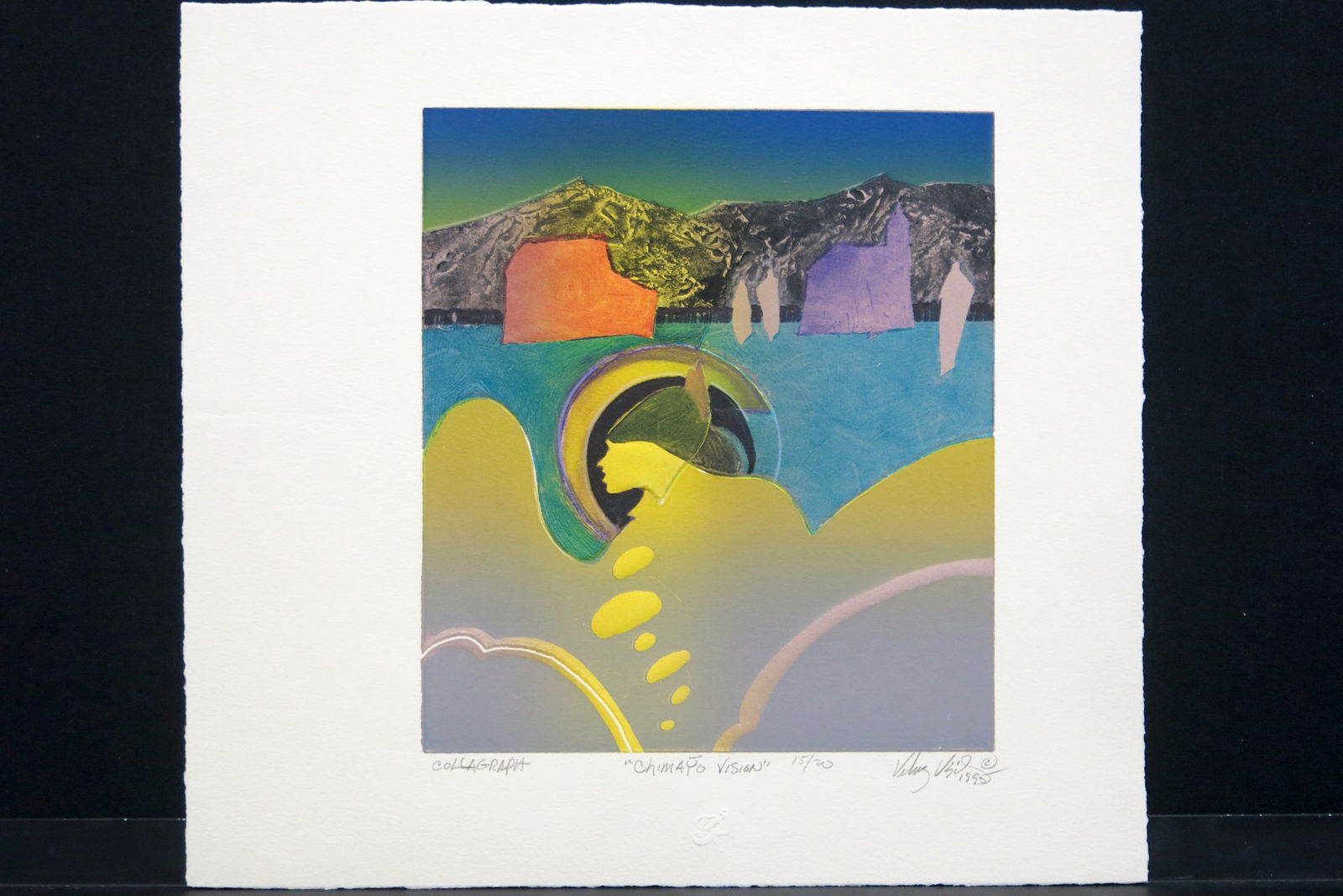 Chimayo Vision: Collagraph embossed signed lower right 1995 title lower center