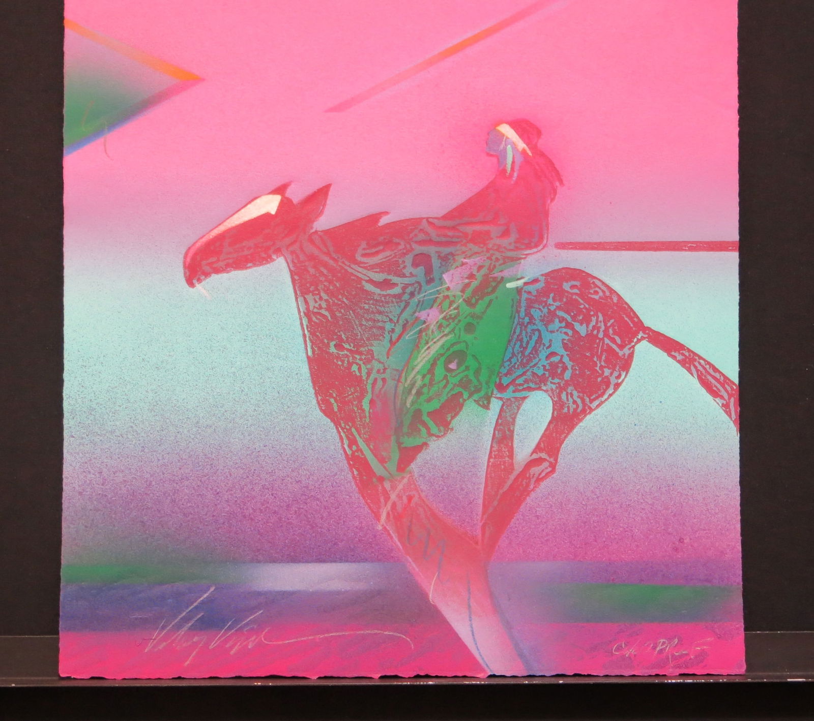 Pony Run: Lithograph signed lower left numbered lower right