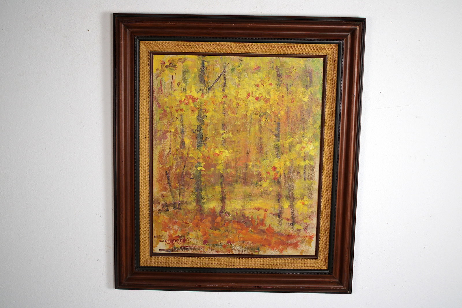 James FIELDS (American) Original Acrylic on Board, Signed Lower Left, "Golden Day": Original acrylic on board by James Fields. Measures 24x20 inches. Exquisitely Framed. Category: Western Landscape Painting, High Desert Landscape Art, New Mexico Skies, Southwestern Fine Art, Listed A