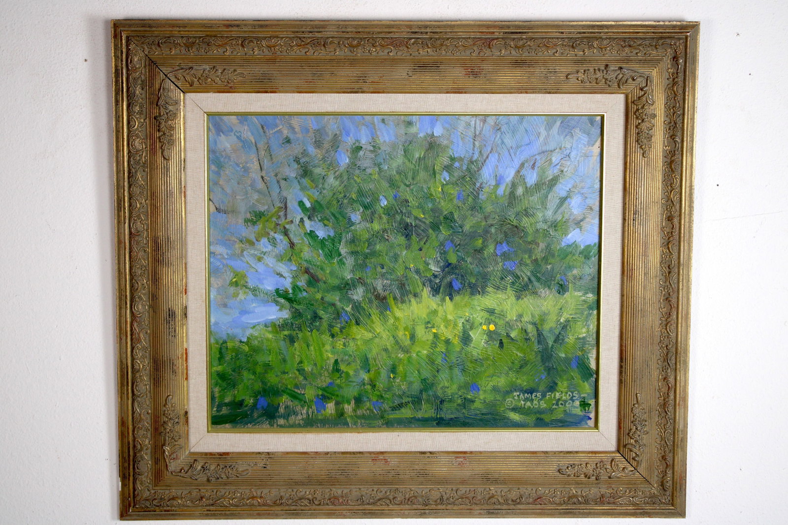 James FIELDS (American) Original Acrylic on Board, Signed Lower Right, Untitled: Original acrylic on board by James Fields. Measures 21x27 inches. Exquisitely Framed. Category: Western Landscape Painting, High Desert Landscape Art, New Mexico Skies, Southwestern Fine Art, Listed A