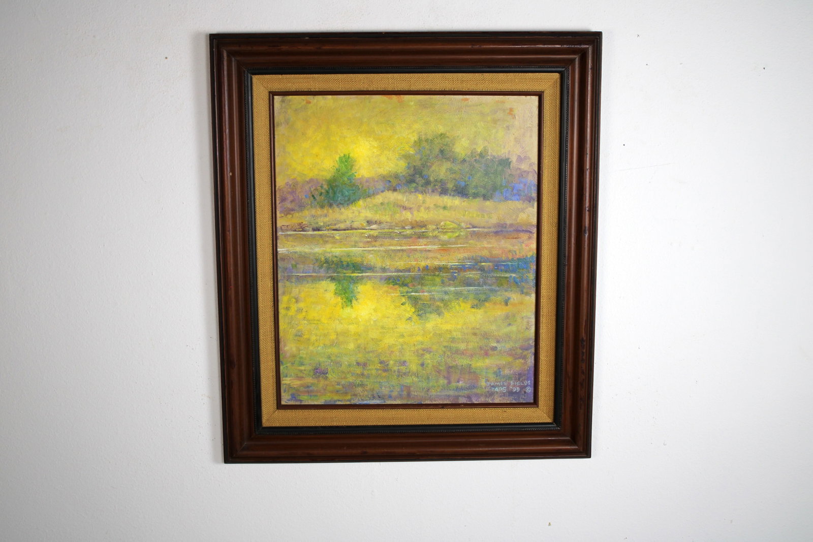 James FIELDS (American) Original Acrylic on Board, Signed Lower Right, "Sunset Reflections": Original acrylic on board by James Fields. Measures 24x20 inches. Exquisitely Framed. Category: Western Landscape Painting, High Desert Landscape Art, New Mexico Skies, Southwestern Fine Art, Listed A