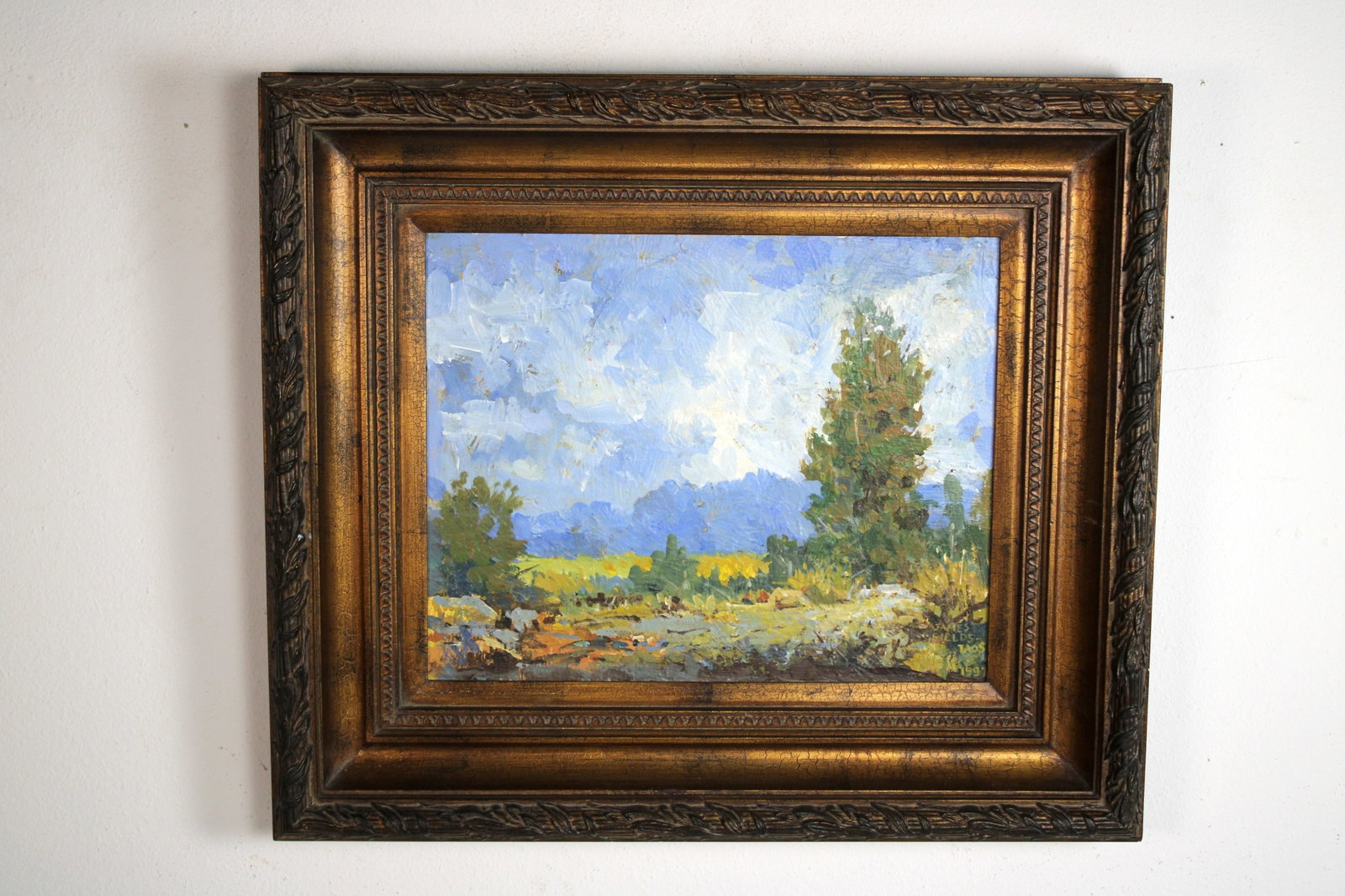 James FIELDS (American) Original Acrylic on Board, Signed Lower Right, "Afternoon Impression": Original acrylic on board by James Fields. Measures 16x20 inches. Exquisitely Framed. Category: Western Landscape Painting, Mountain Landscape Art, New Mexico Skies, Southwestern Fine Art, Listed Arti