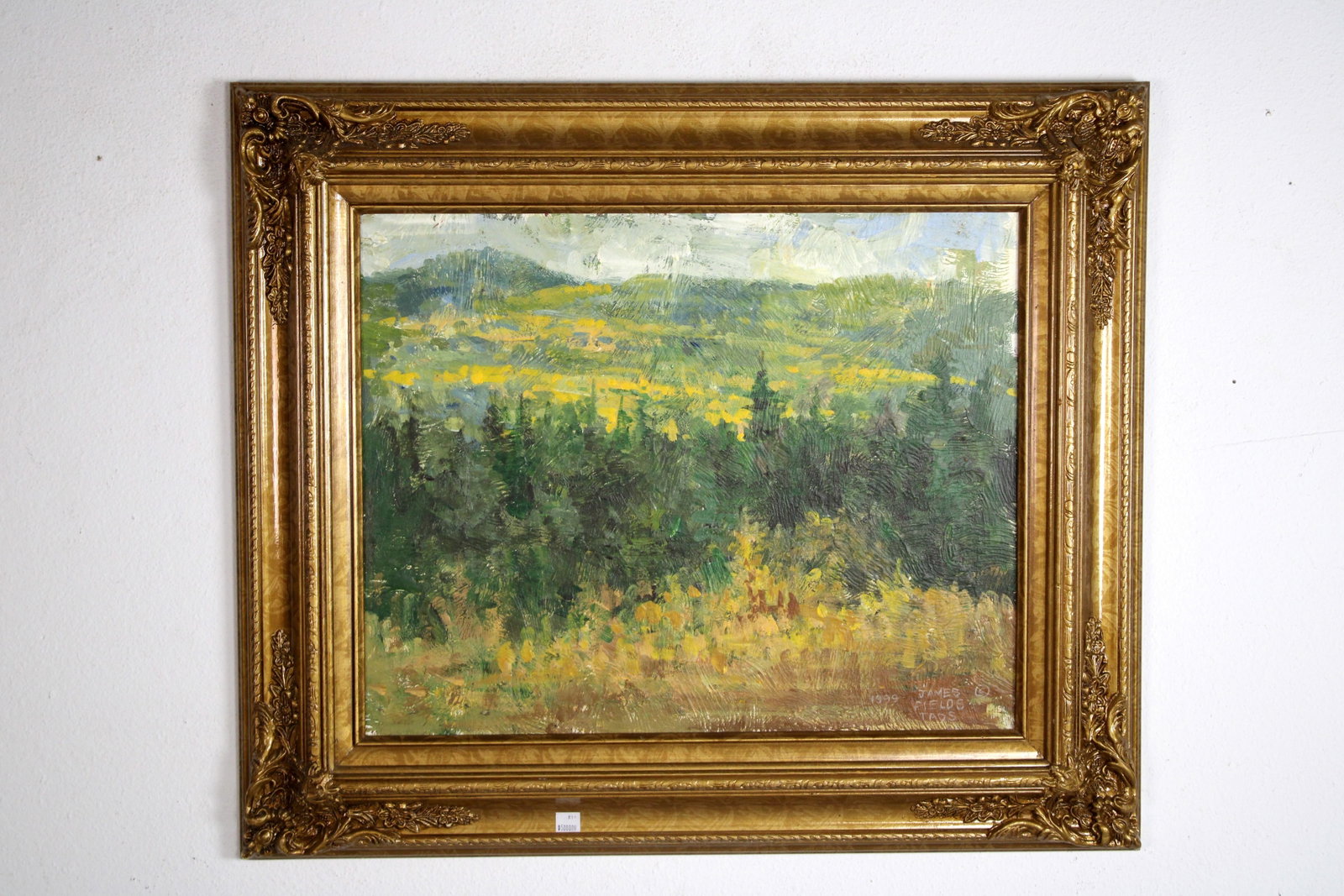 James FIELDS (American) Original Acrylic on Board, Signed Lower Right, "Distant Aspens": Original acrylic on board by James Fields. Measures 16x20 inches. Exquisitely Framed. Category: Western Landscape Painting, Mountain Landscape Art, New Mexico Skies, Southwestern Fine Art, Listed Arti