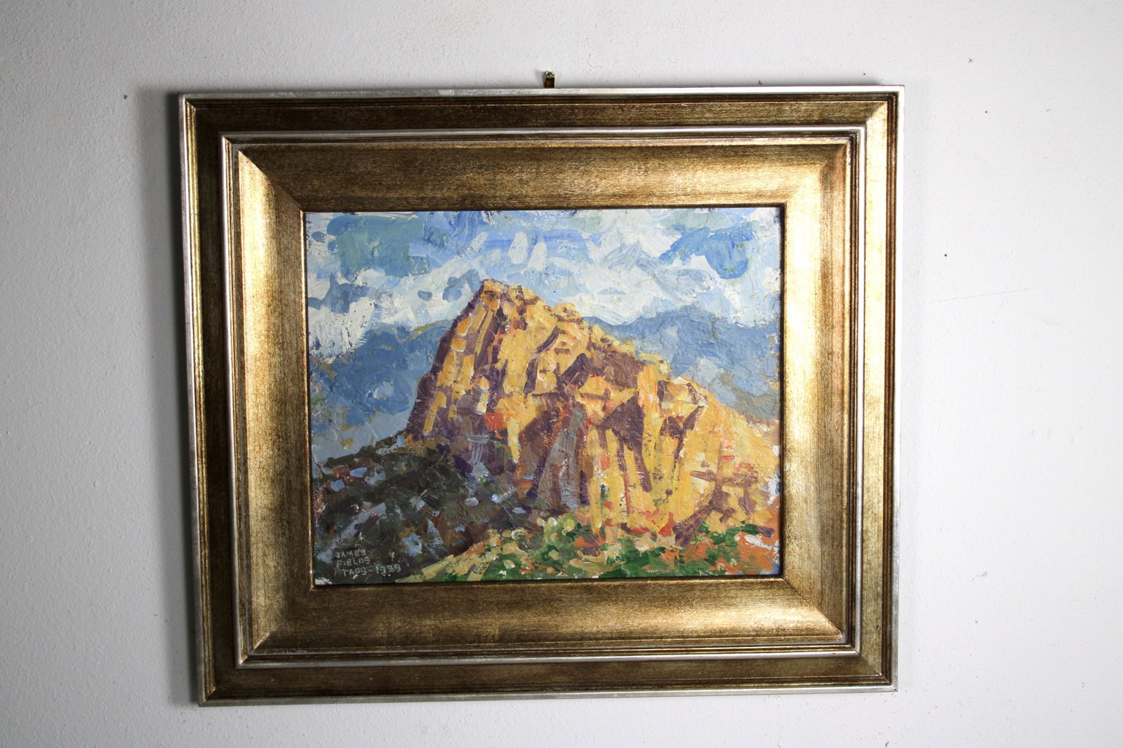 James FIELDS (American) Original Acrylic on Board, Signed Lower Left, "High Rise": Original acrylic on board by James Fields. Measures 16x20 inches. Exquisitely Framed. Category: Western Landscape Painting, High Desert Landscape Art, New Mexico Skies, Southwestern Fine Art, Listed A