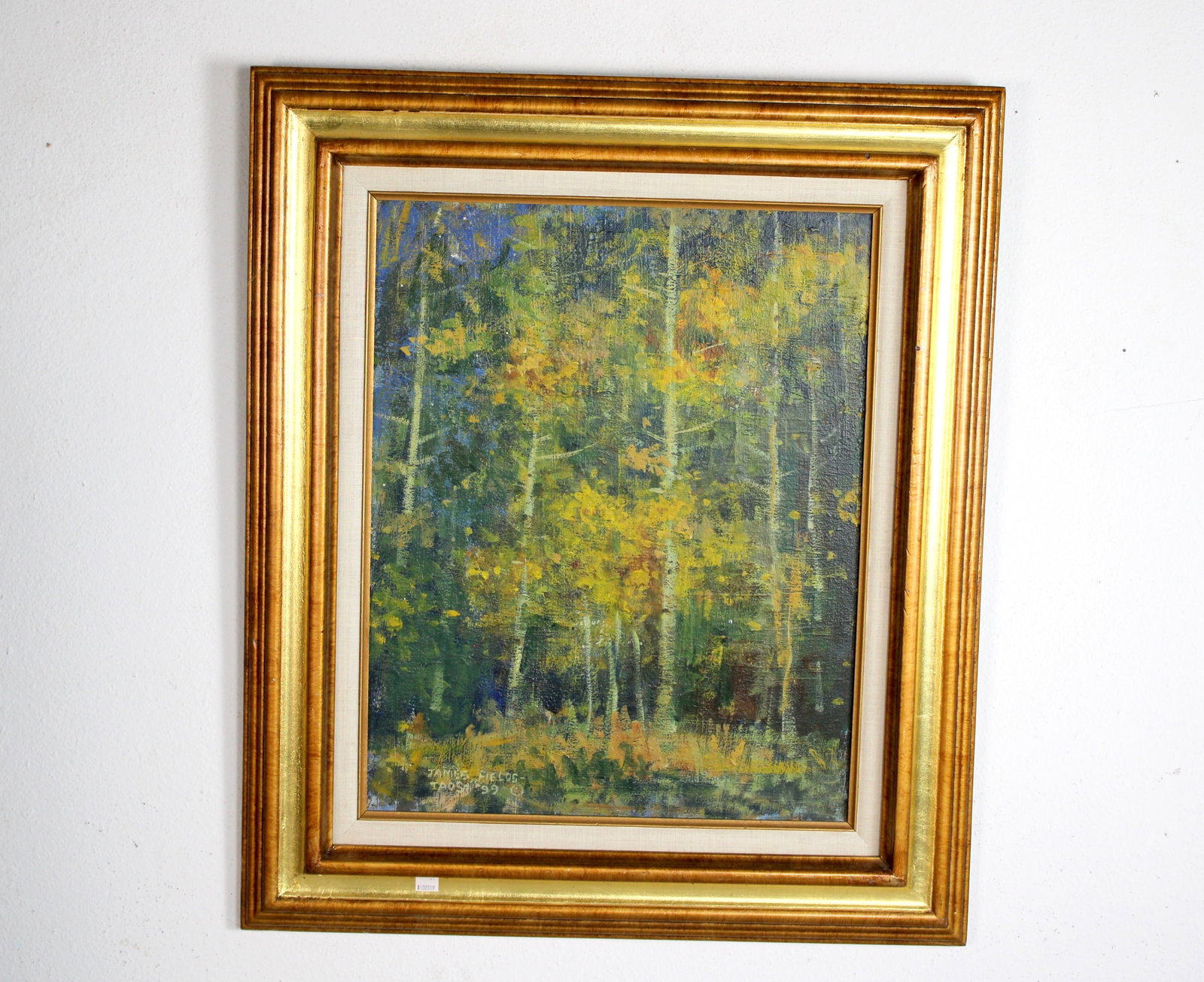 James FIELDS (American) Original Acrylic on Board, Signed Lower Left, "Golden Scene": Original acrylic on board by James Fields. Measures 20x16 inches. Exquisitely Framed. Category: Western Landscape Painting, High Desert Landscape Art, New Mexico Skies, Southwestern Fine Art, Listed A